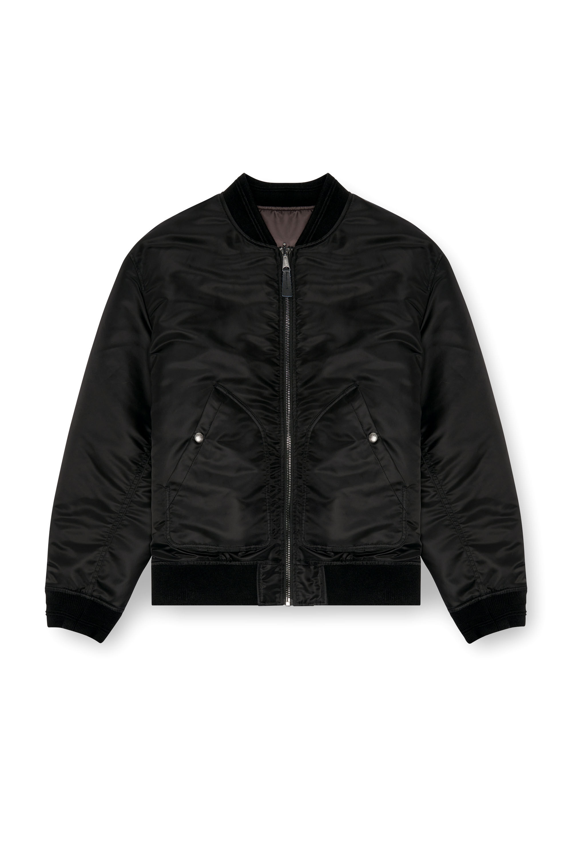 Men's Bomber in padded nylon with Oval D | Black | Diesel