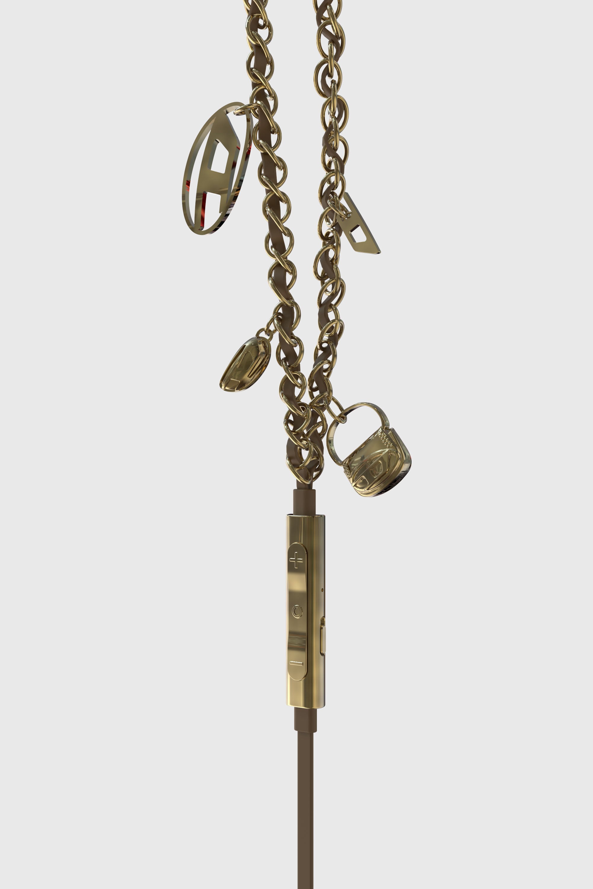 Diesel - 60689  WIRED EARBUDS WIRED EARBUDS, Unisex's Gold wired earbuds and charms in Gold - 2