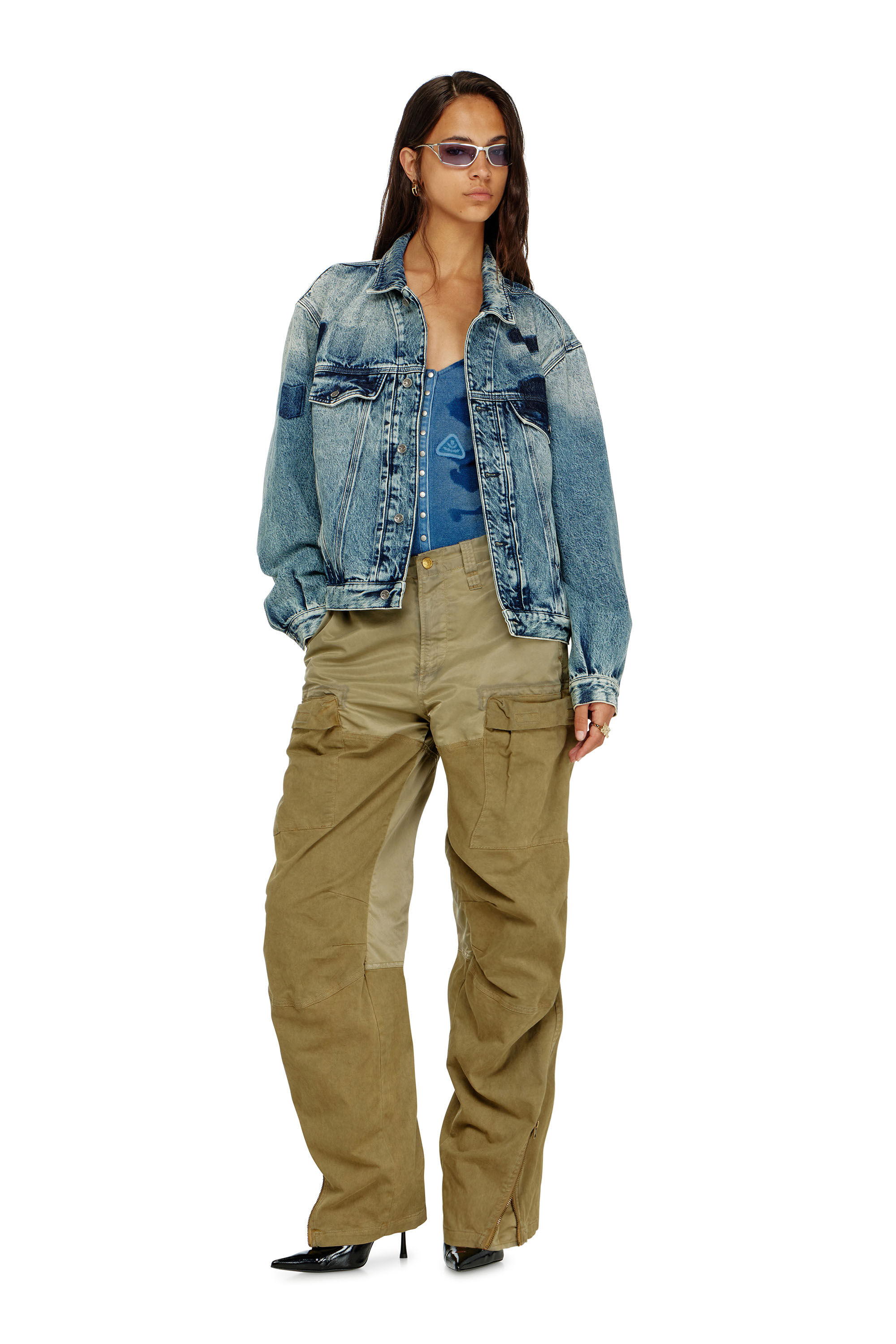 Diesel - T-LEY-AA1, Woman's Bodysuit in ribbed jersey with shadow-patch effects in null - 1