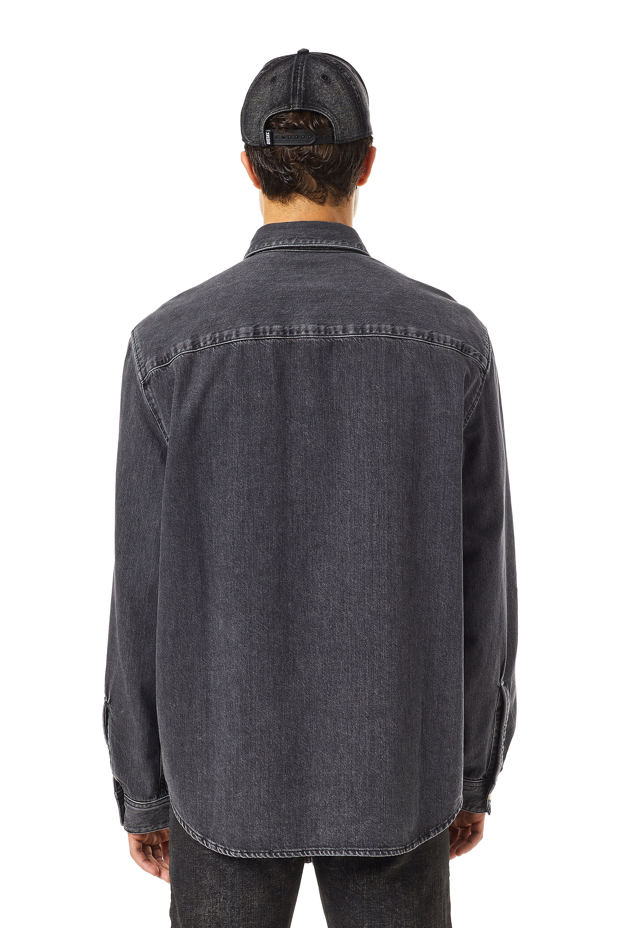 Diesel - D-SIMPLY BASIC SHIRT, Man Shirt in denim in Black - Image 4