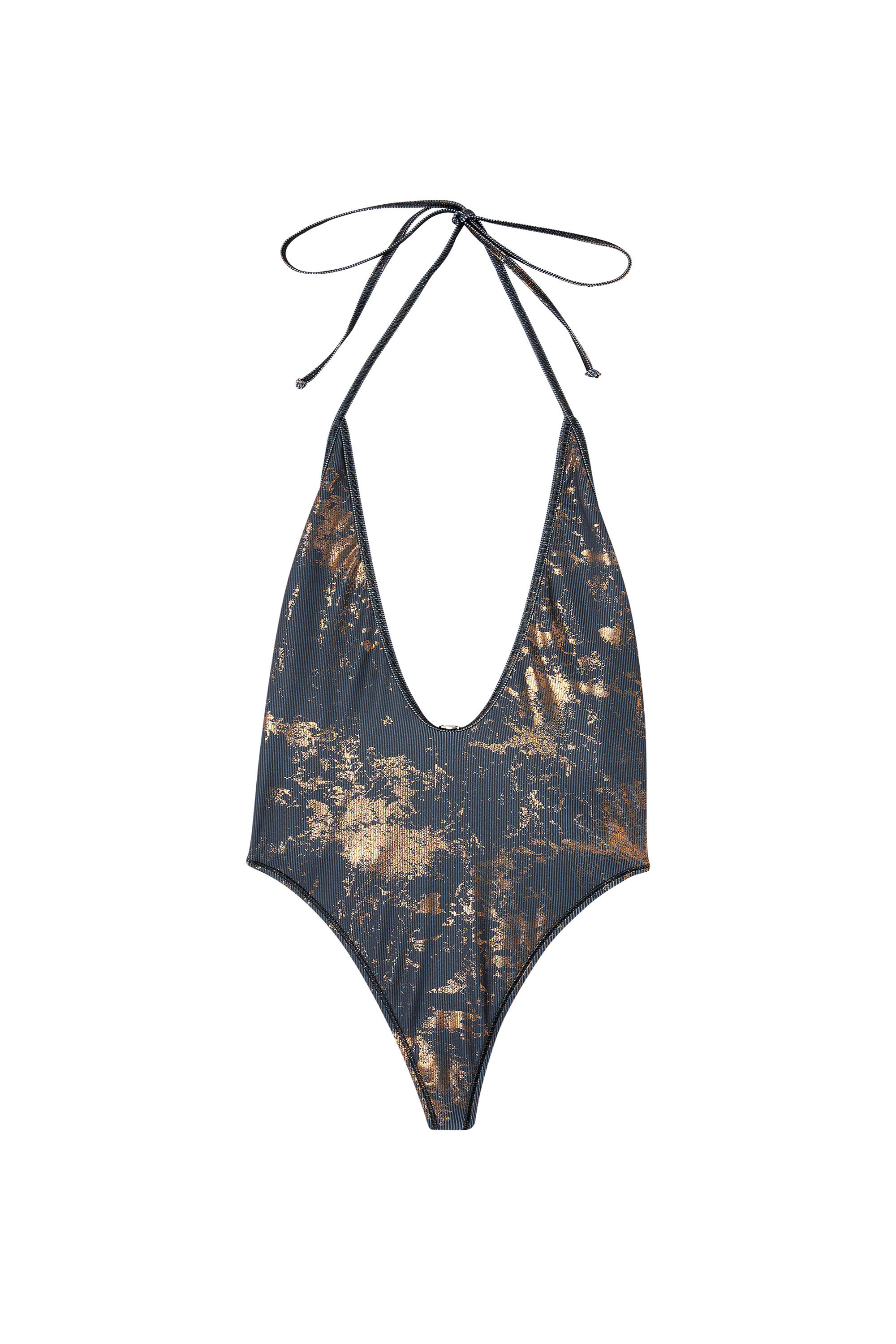 Diesel - AUDREY-UTLT, Woman's Swimsuit with metallic finish in Grey - 6