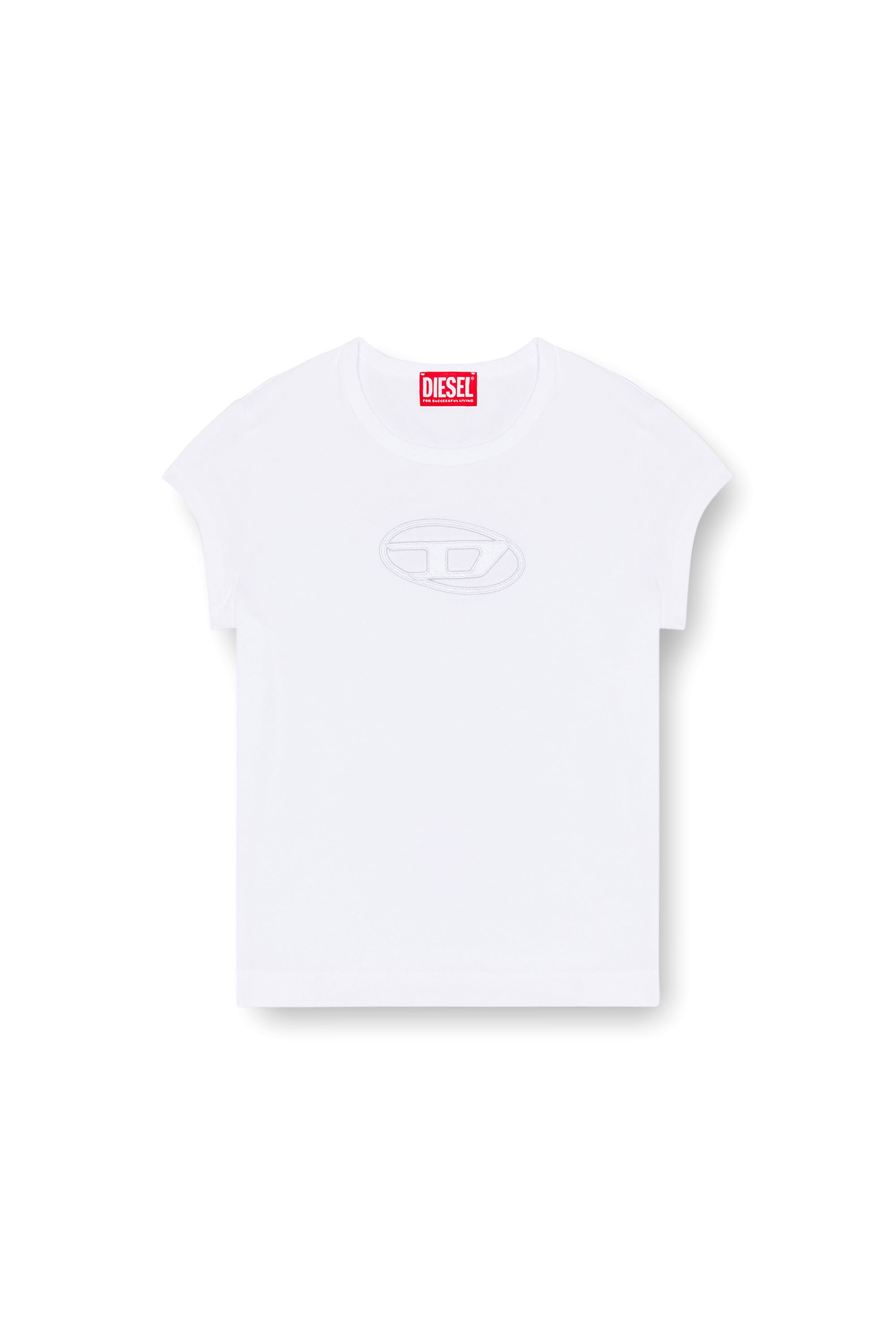 Diesel - T-ANGIE, Woman T-shirt with peekaboo logo in White - Image 2