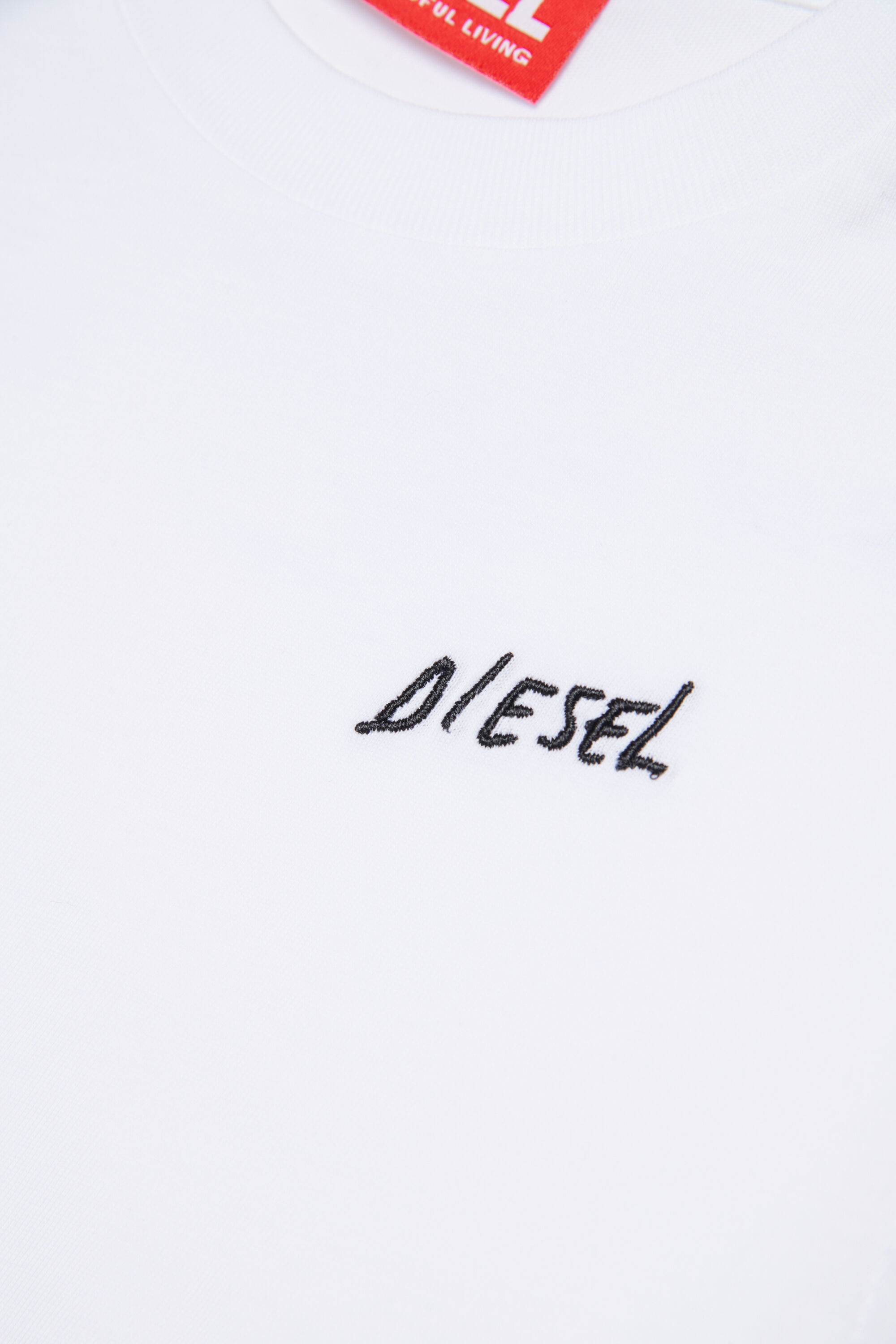 Diesel - TDIEGOSB22LS, Man's Cotton T-shirt with embroidered logo in White - 4