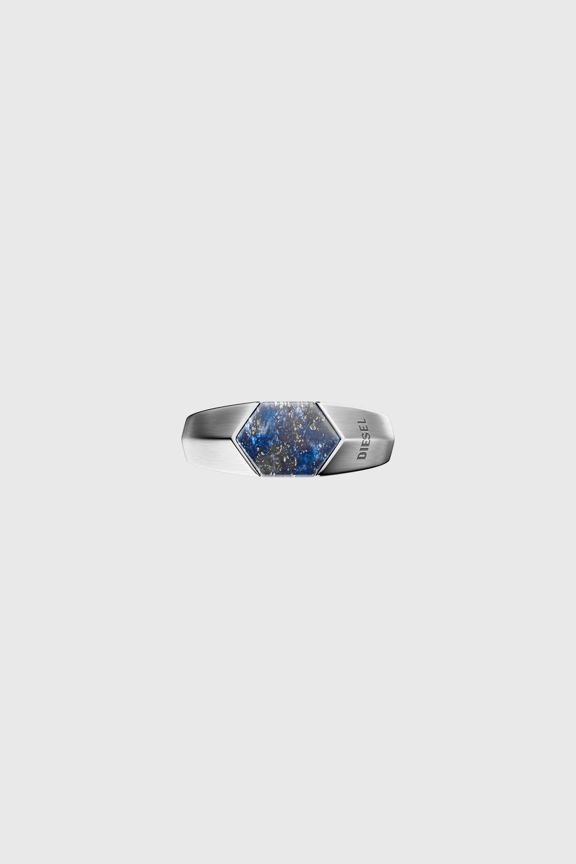 Diesel - DX1712040, Unisex's Lapis Signet Ring in Silver/Blue - 3