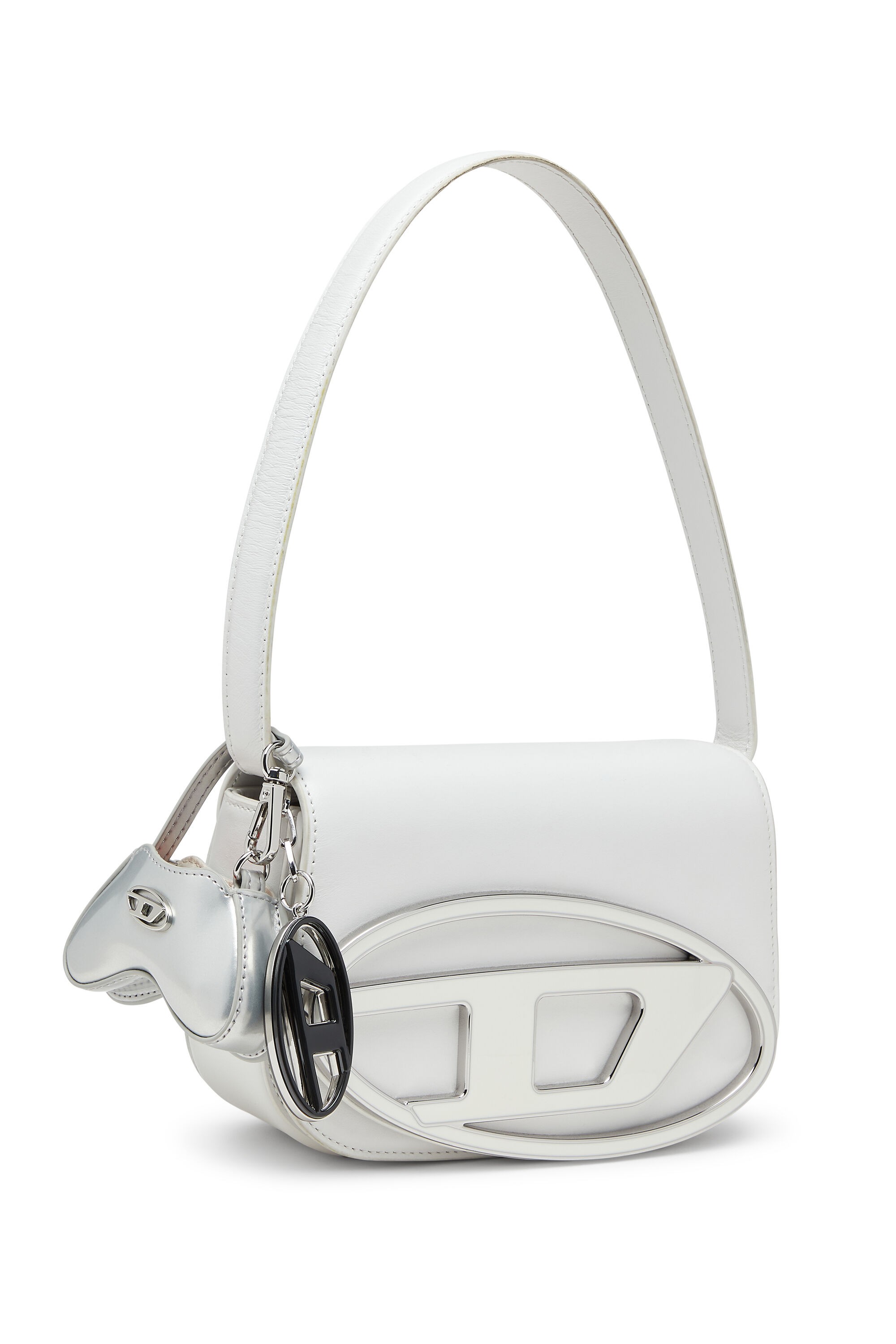 Diesel - PLAY CHARMS, Woman's Glossy bag charm with mirror in Silver - 3