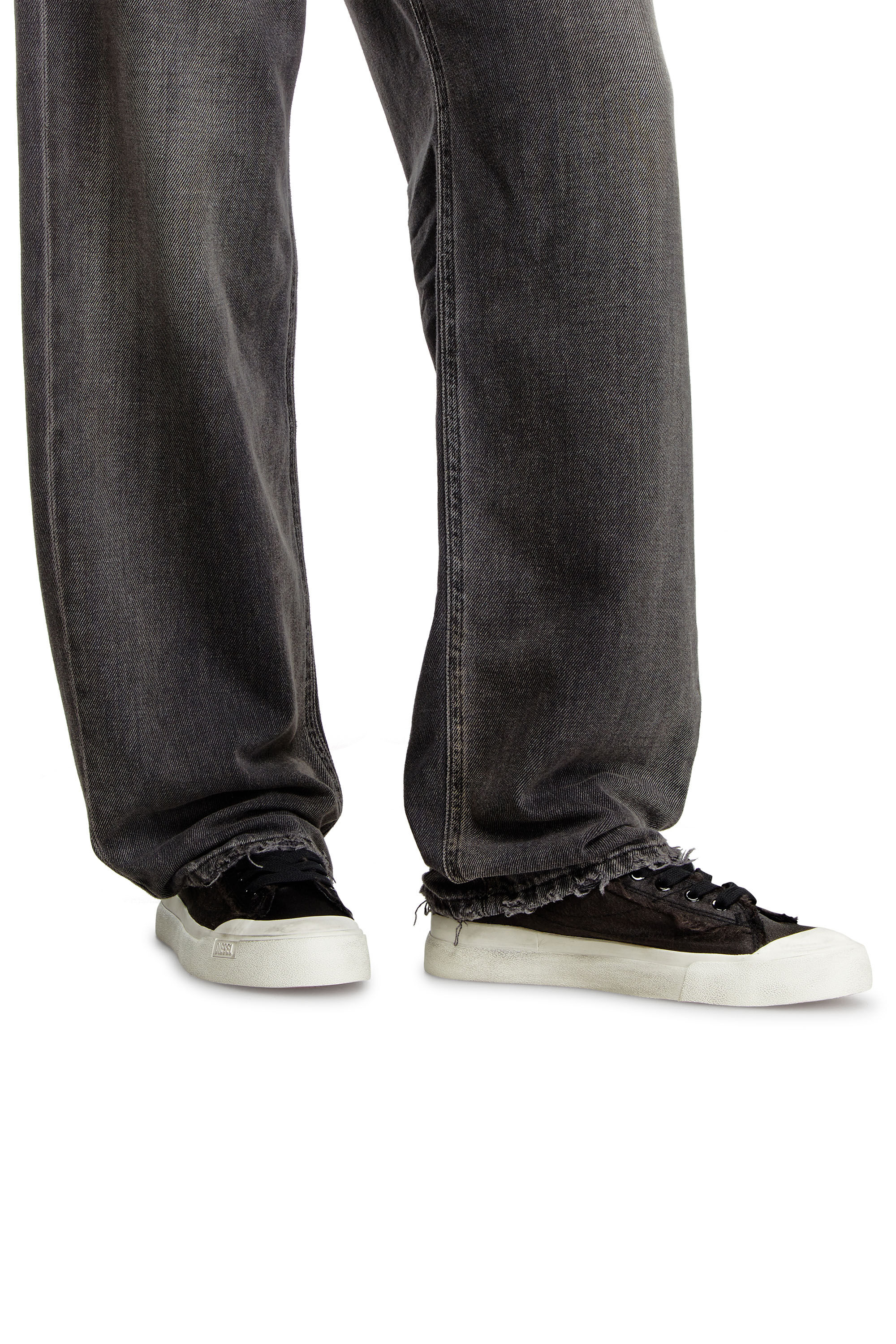 Diesel - S-ATHOS LOW W, Woman's S-Athos Low-Sneakers in distressed satin in Black - 9