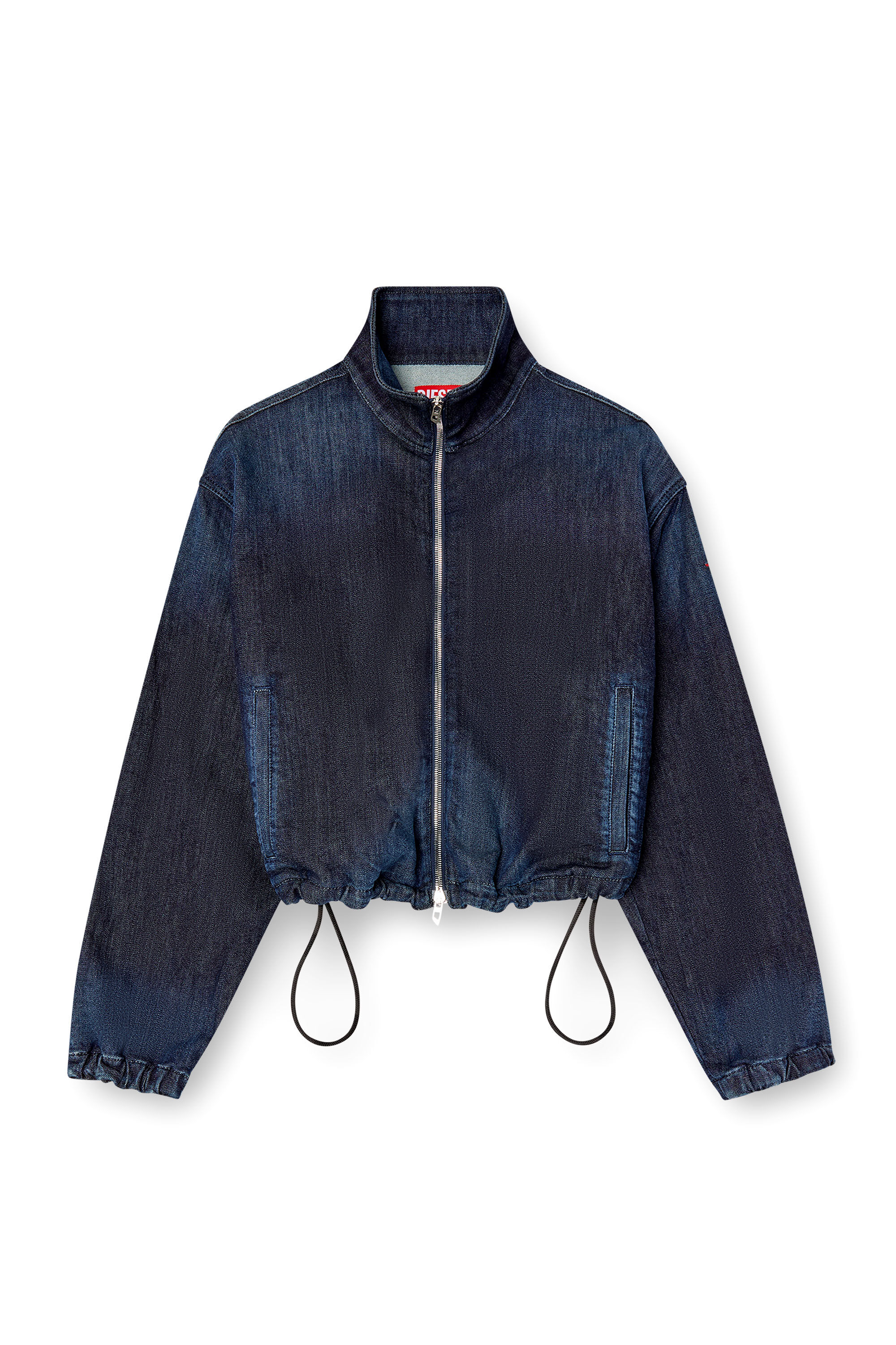 Diesel - DE-SANDERZ JOGG, Woman's High-neck JoggJeans jacket in Dark Blue - 2