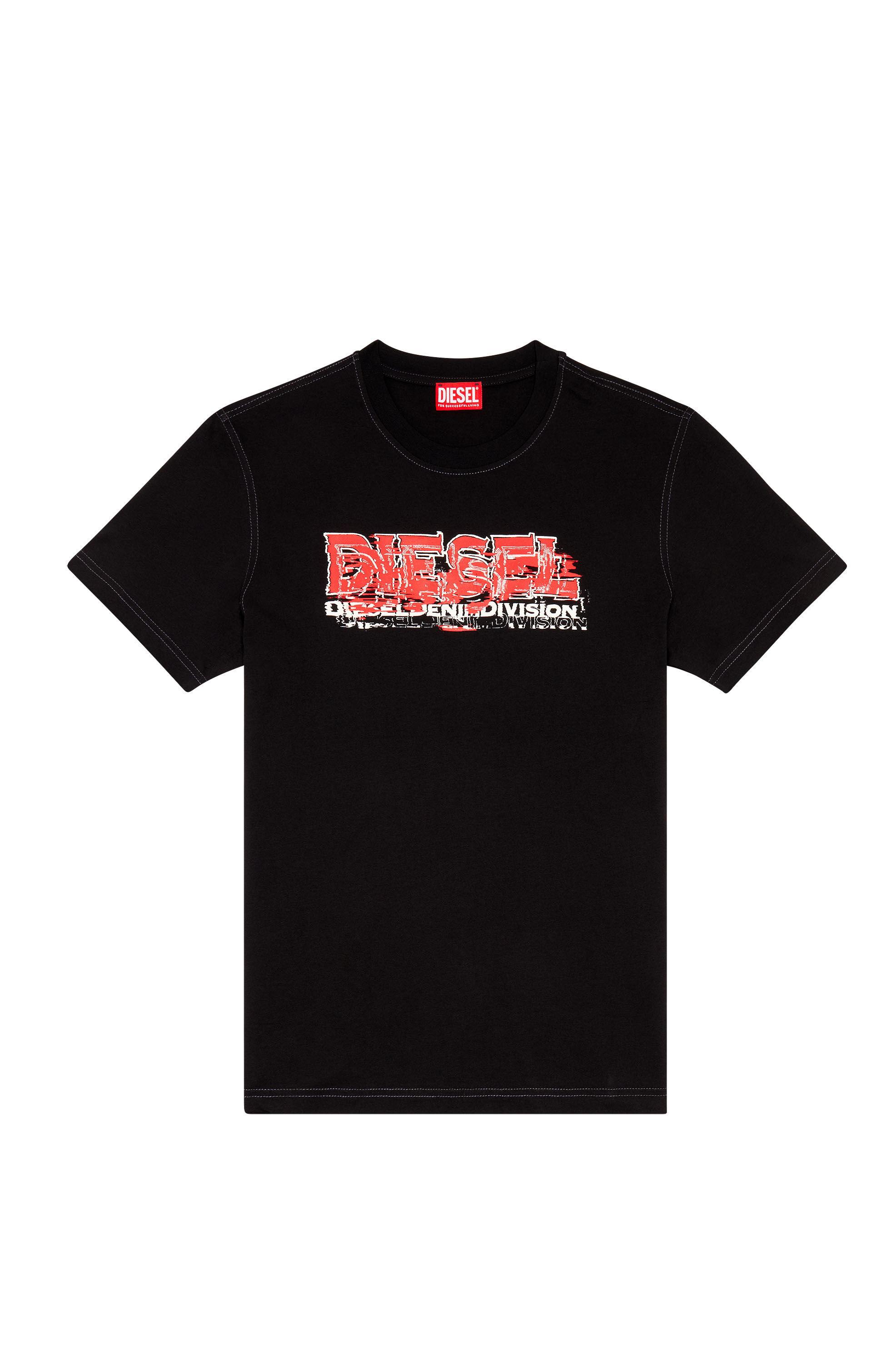 Diesel - T-DIEGOR-K70, Man T-shirt with glitchy logo in Black - Image 2