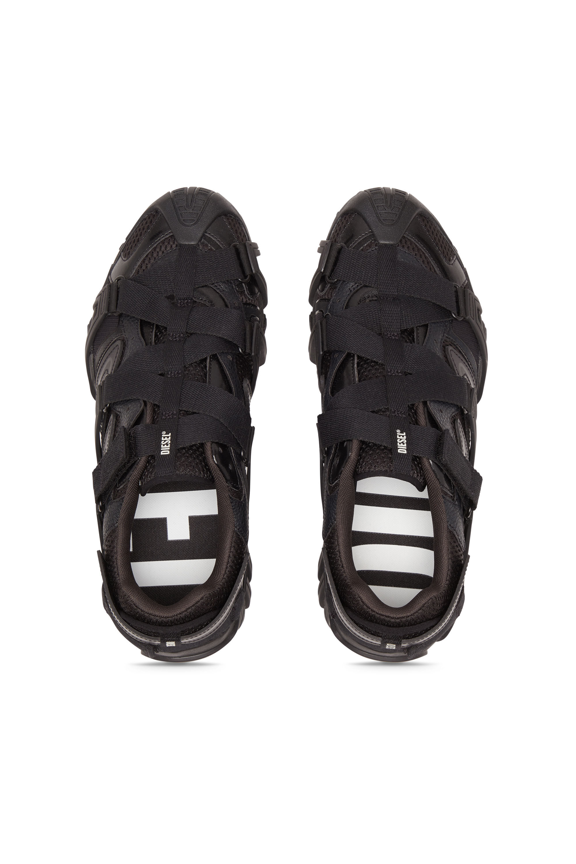 Diesel - S-PROTOTYPE-CR, Man S-Prototype-CR - Caged sneakers in mesh and leather in Black - Image 4