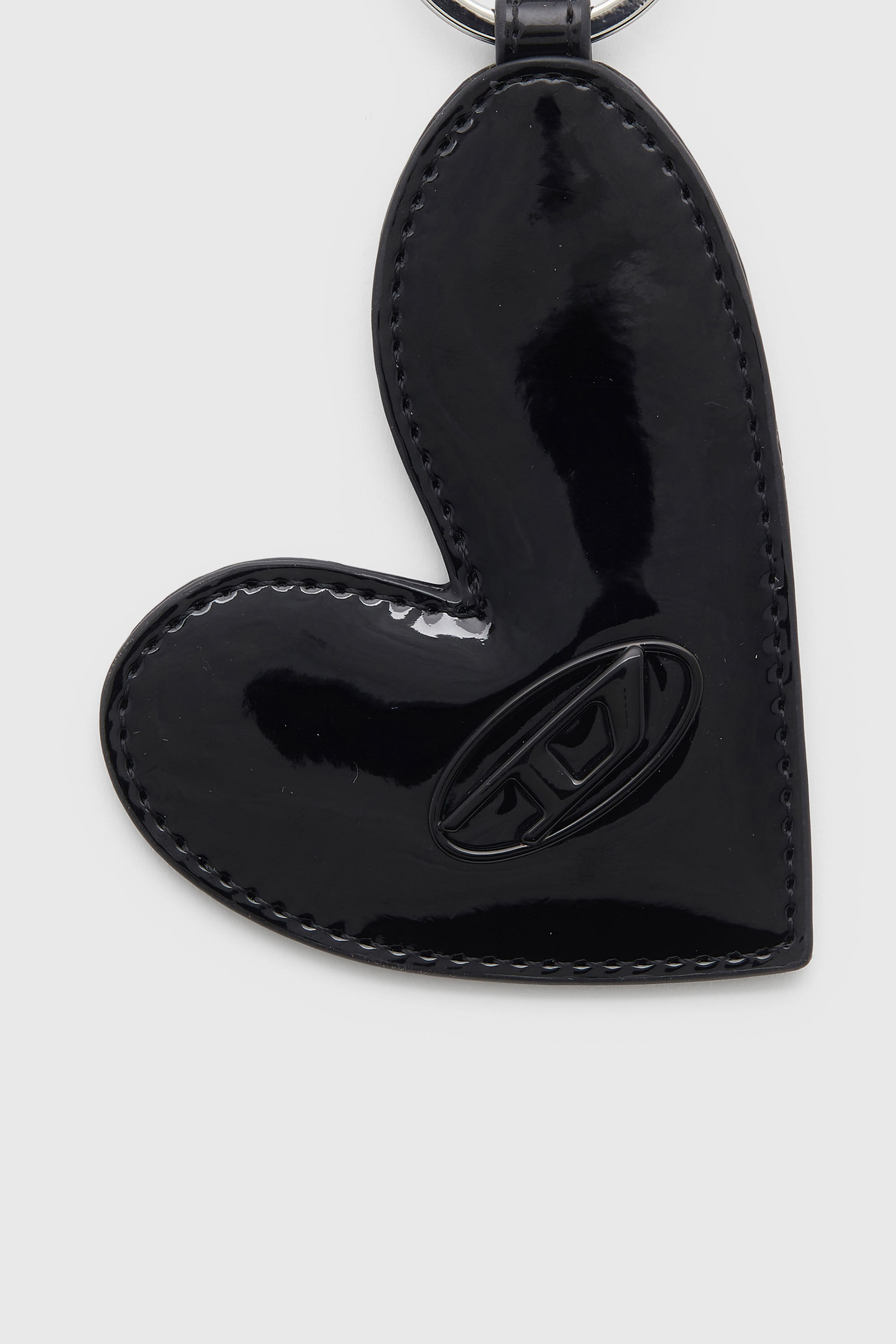 Diesel - PLAY HEART MIRROR, Woman's Hear-shape charm with glossy finish in Black - 3