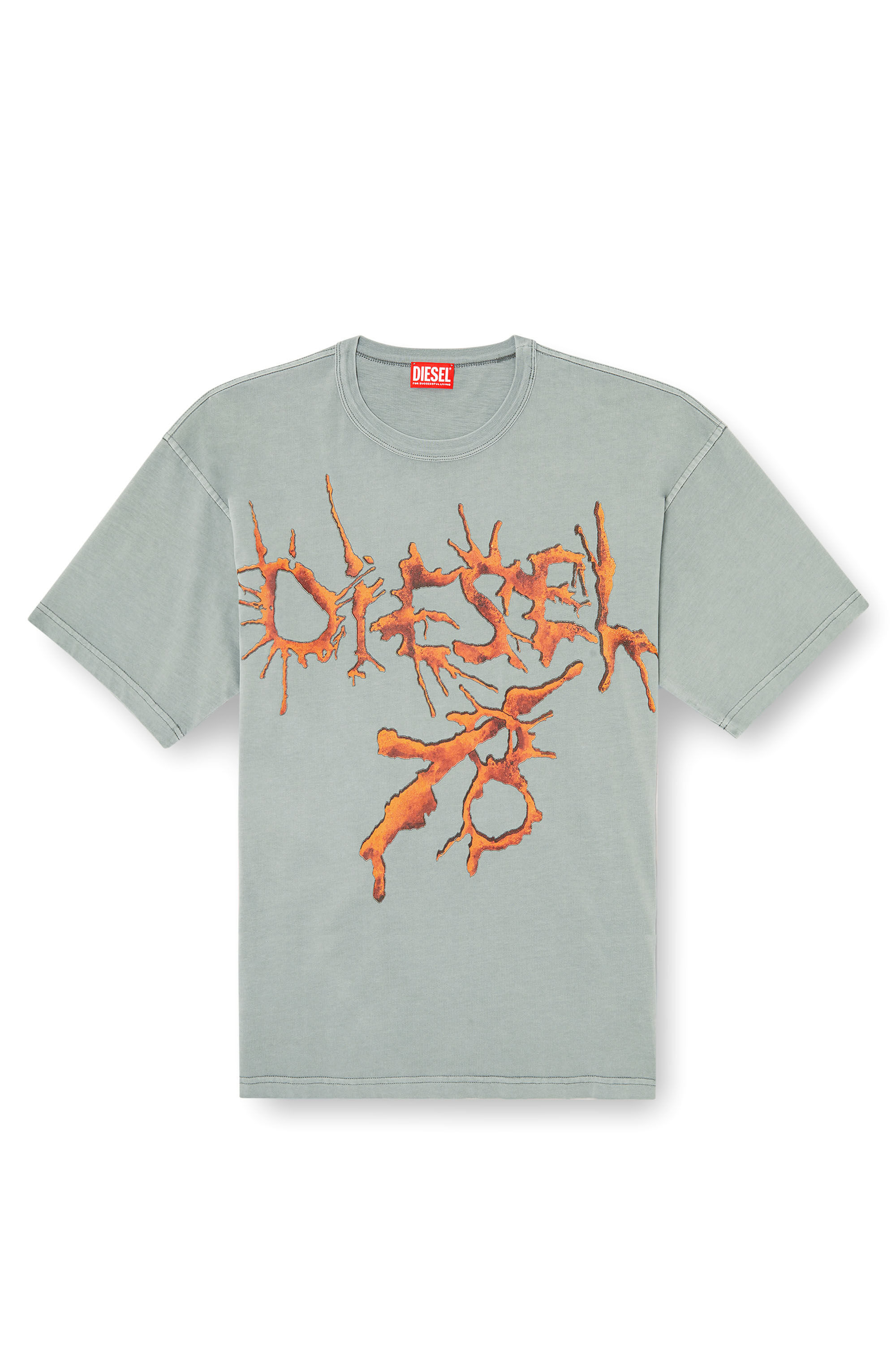 Diesel - T-BOXT-R28, Man's T-shirt with tattoo graphics in Grey - 2