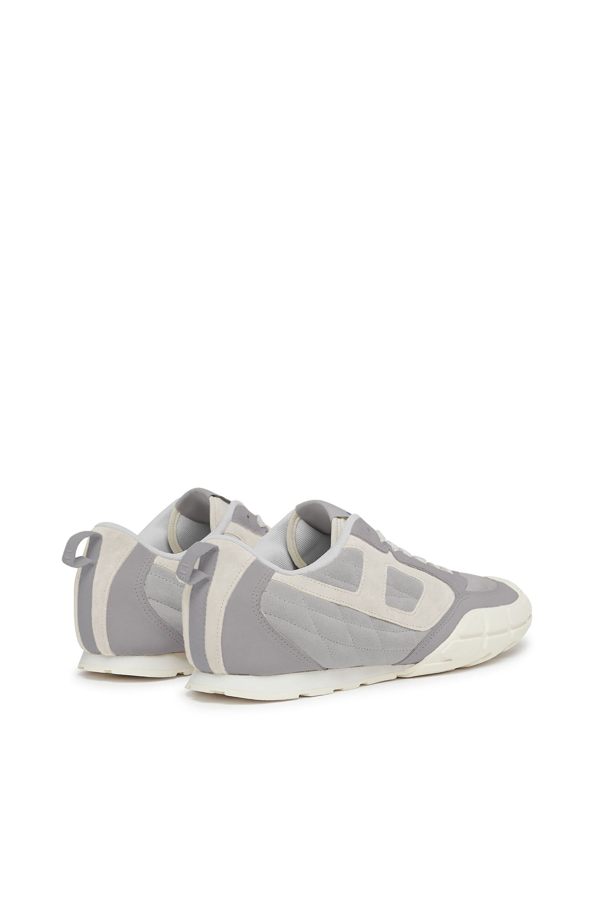 Diesel - S-PAGODHA LOW, Man's S-Pagodha-Quilted suede sneakers in Grey/White - 3