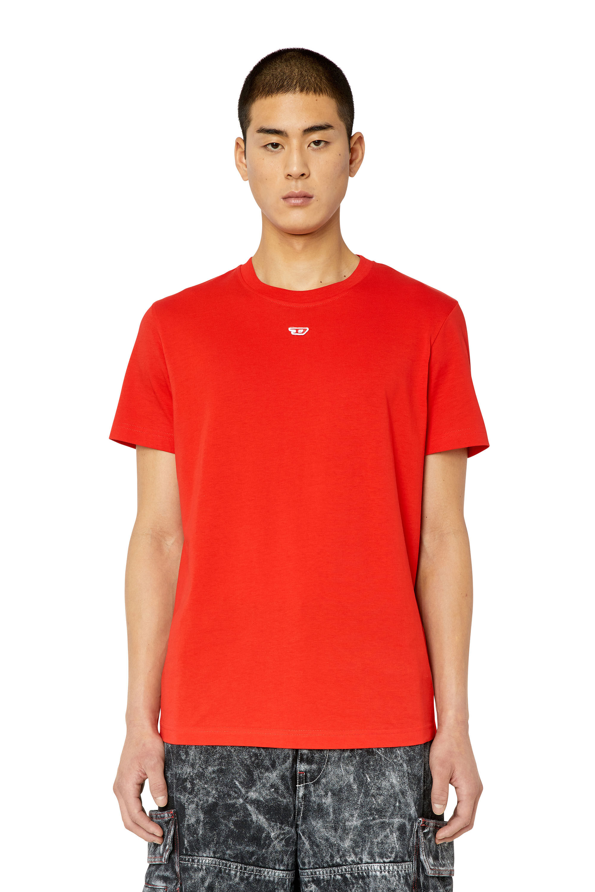 Diesel - T-DIEGOR-D, Man T-shirt with D patch in Red - Image 3