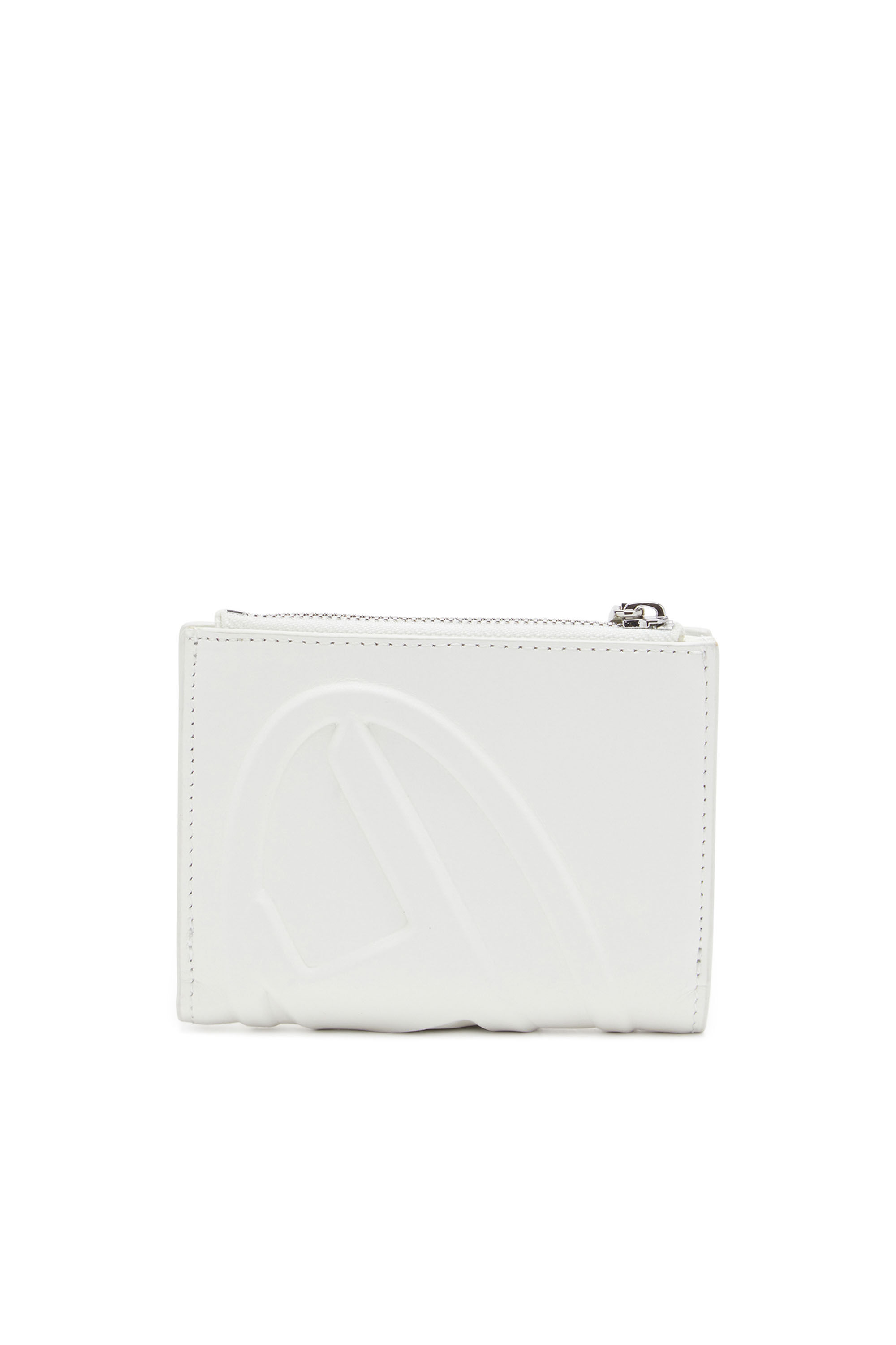 Diesel - 1DR-FOLD BI-FOLD ZIP II, Woman Small leather wallet with embossed logo in White - Image 2