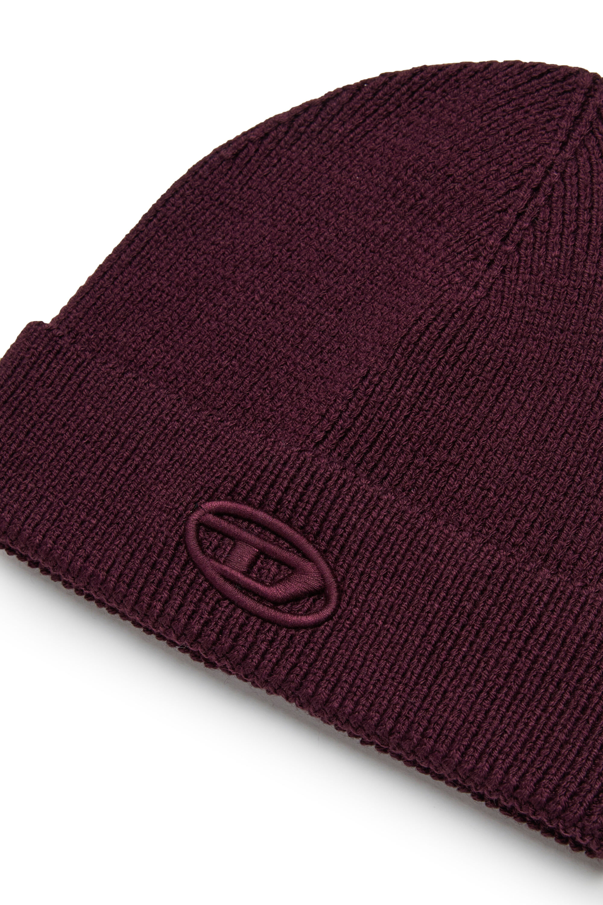Diesel - FKCODERFULLYC, Unisex's Wool hat with embroidered logo in Dark Violet - 3