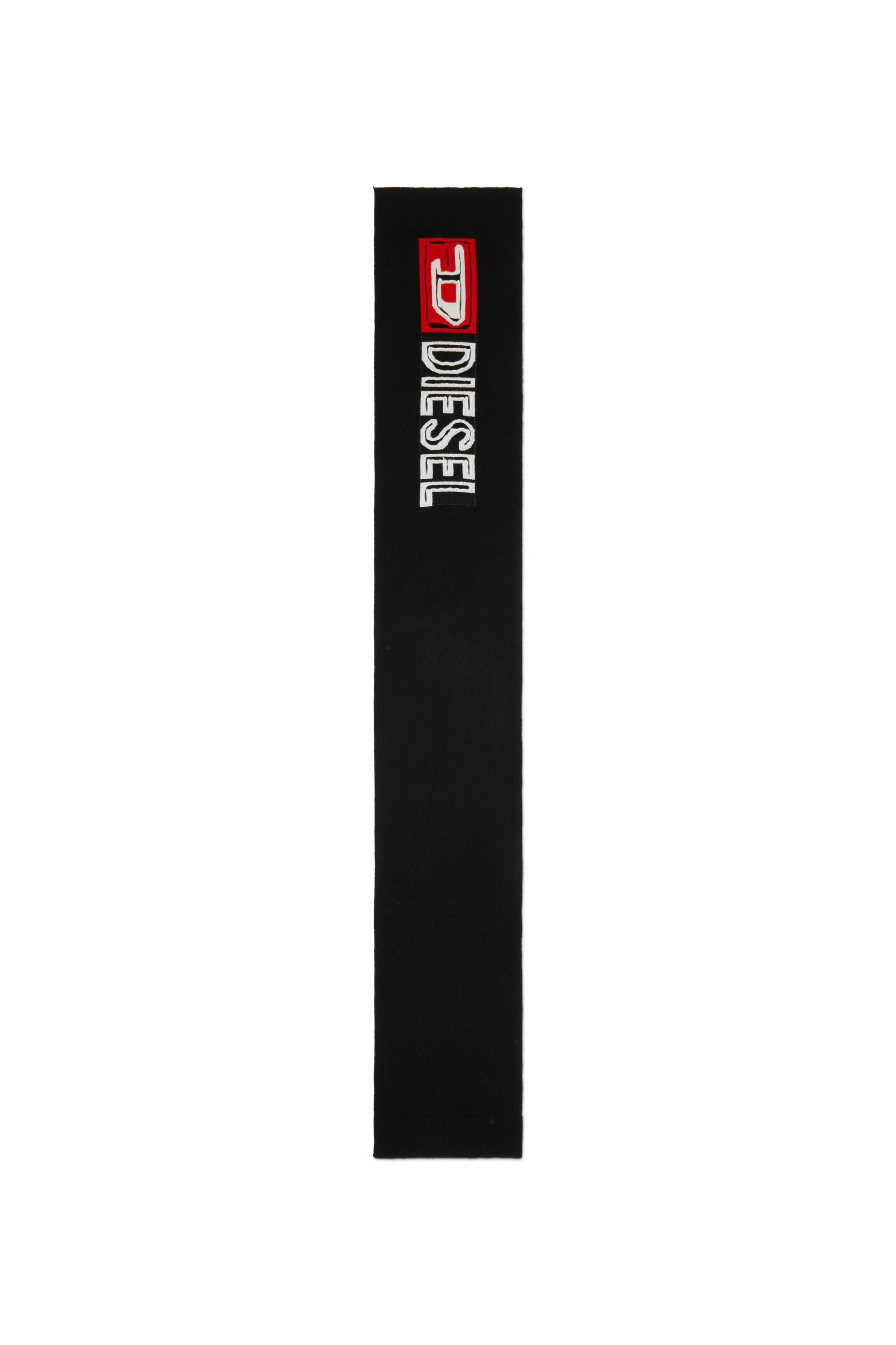 Diesel - K-PEFF, Unisex Wool scarf with peel-off logo in Black - Image 2