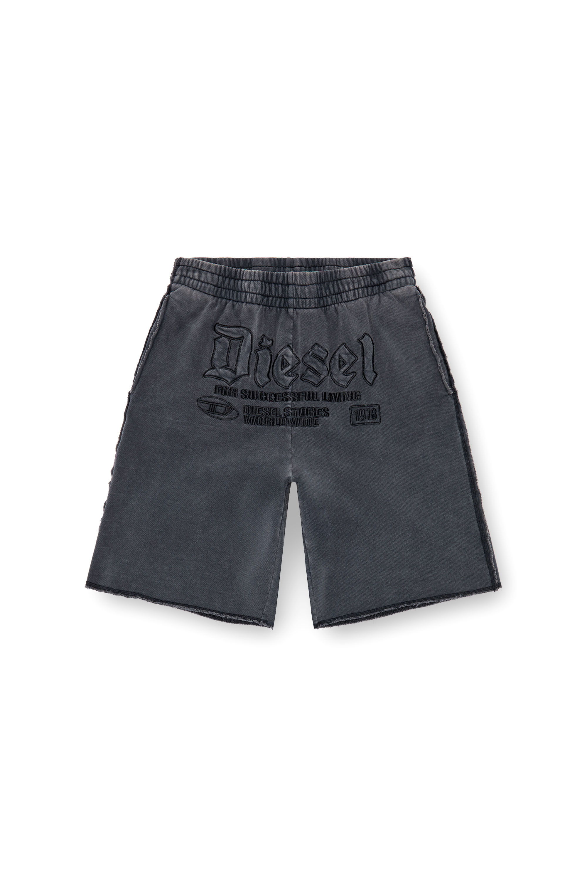 Diesel - P-RAWMARSHY, Man Sweat shorts with Diesel embroidery in Black - Image 2