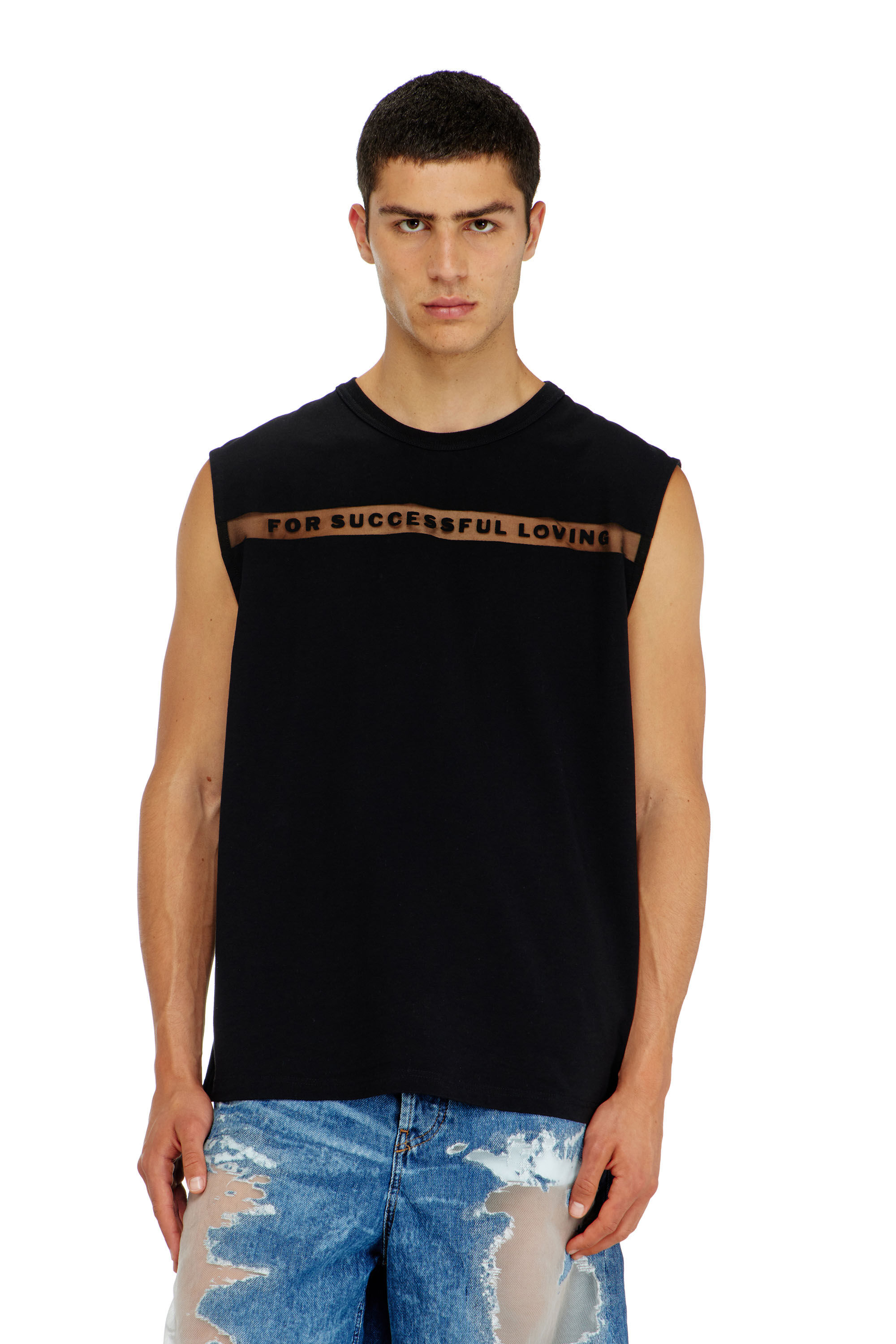 Diesel - PR-T-NORM-BISC-MATI-R, Unisex's Tank top with For Successful Loving logo in Black - 5