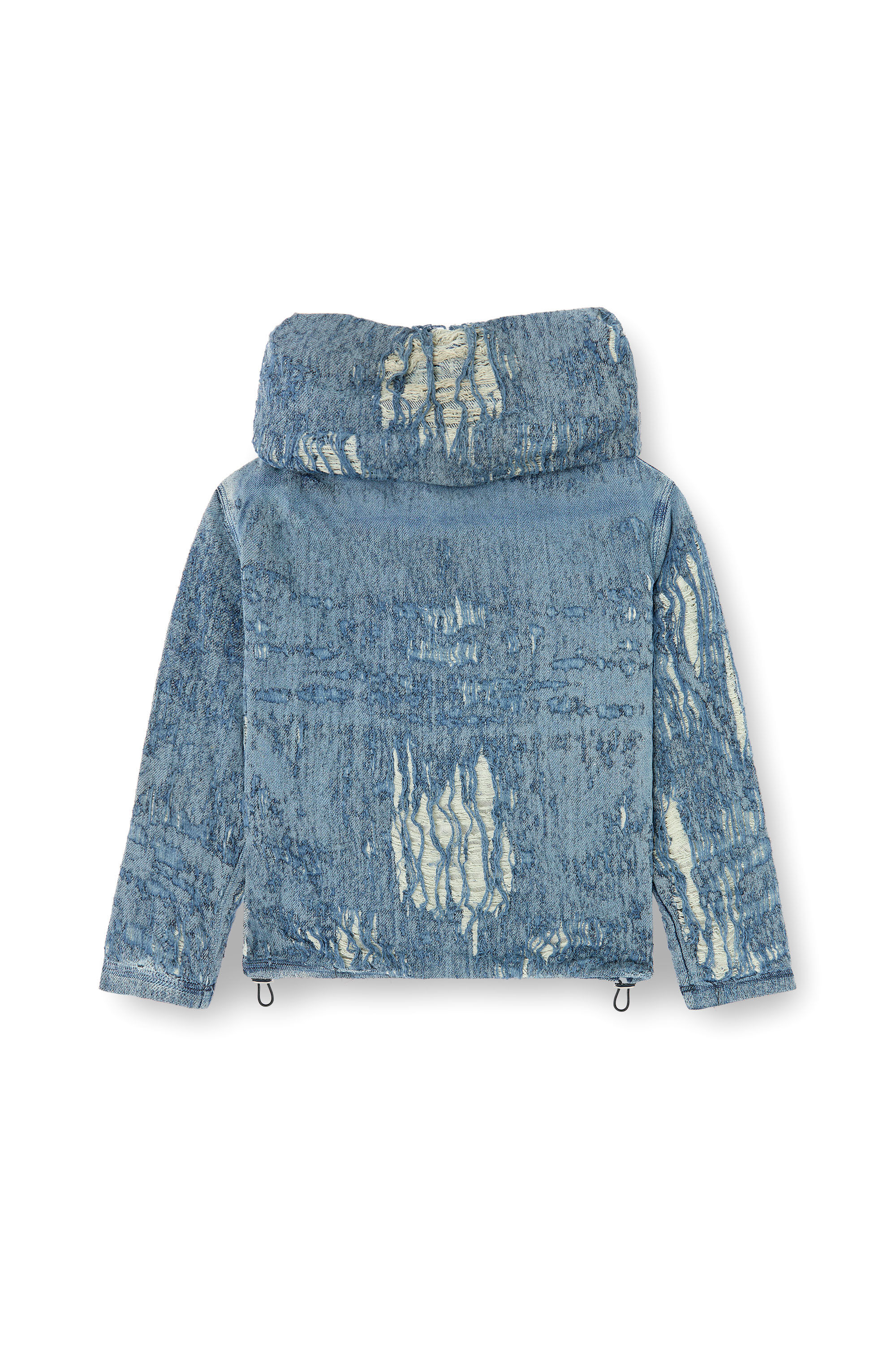 Diesel - D-UMBRIX-FSG, Man's Sweater in ultra-destroyed jacquard denim in Medium blue - 2