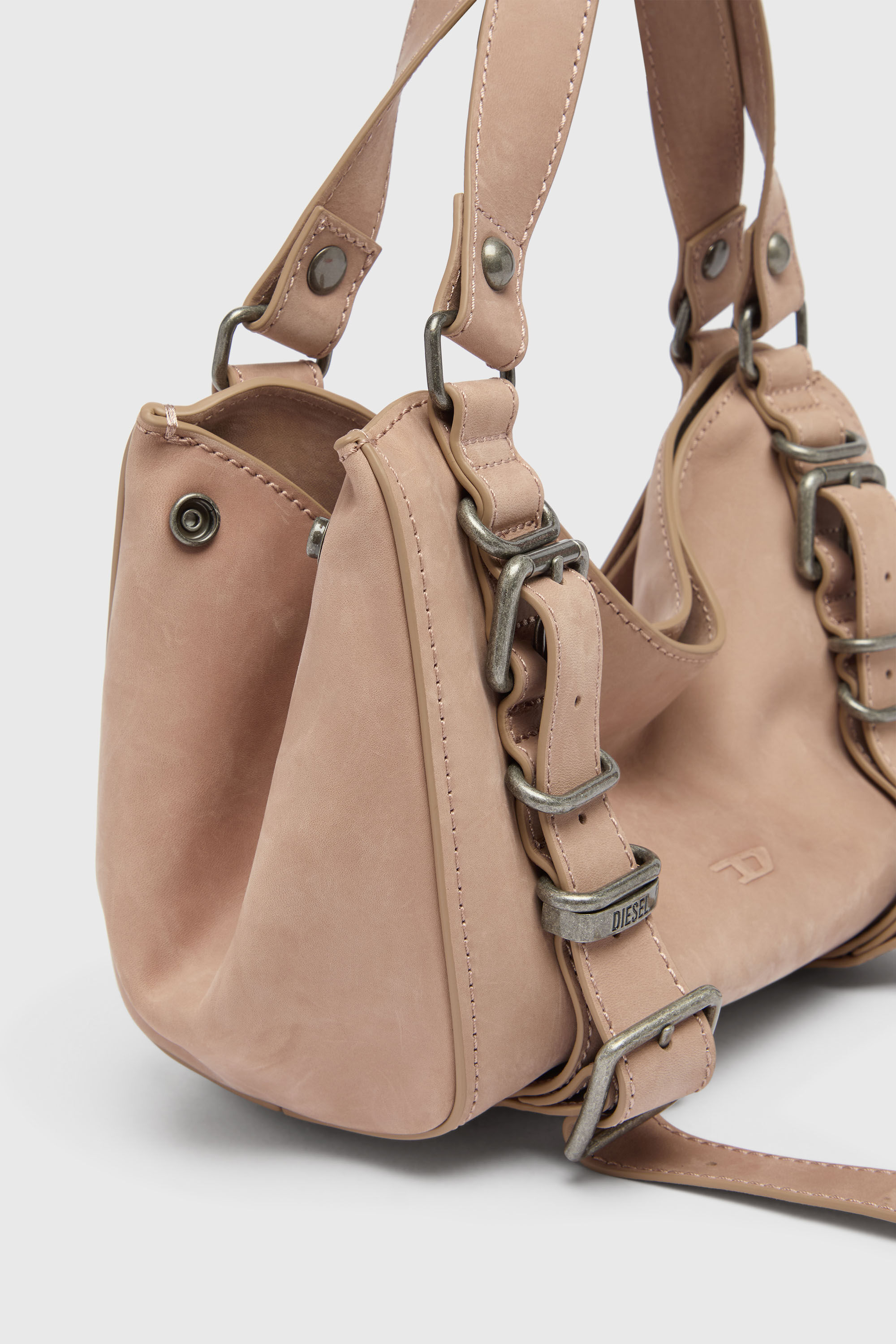 Diesel - D-ONE TOPHANDLE S, Woman's D-One-Small top-handle bag in treated leather in Face Powder - 6