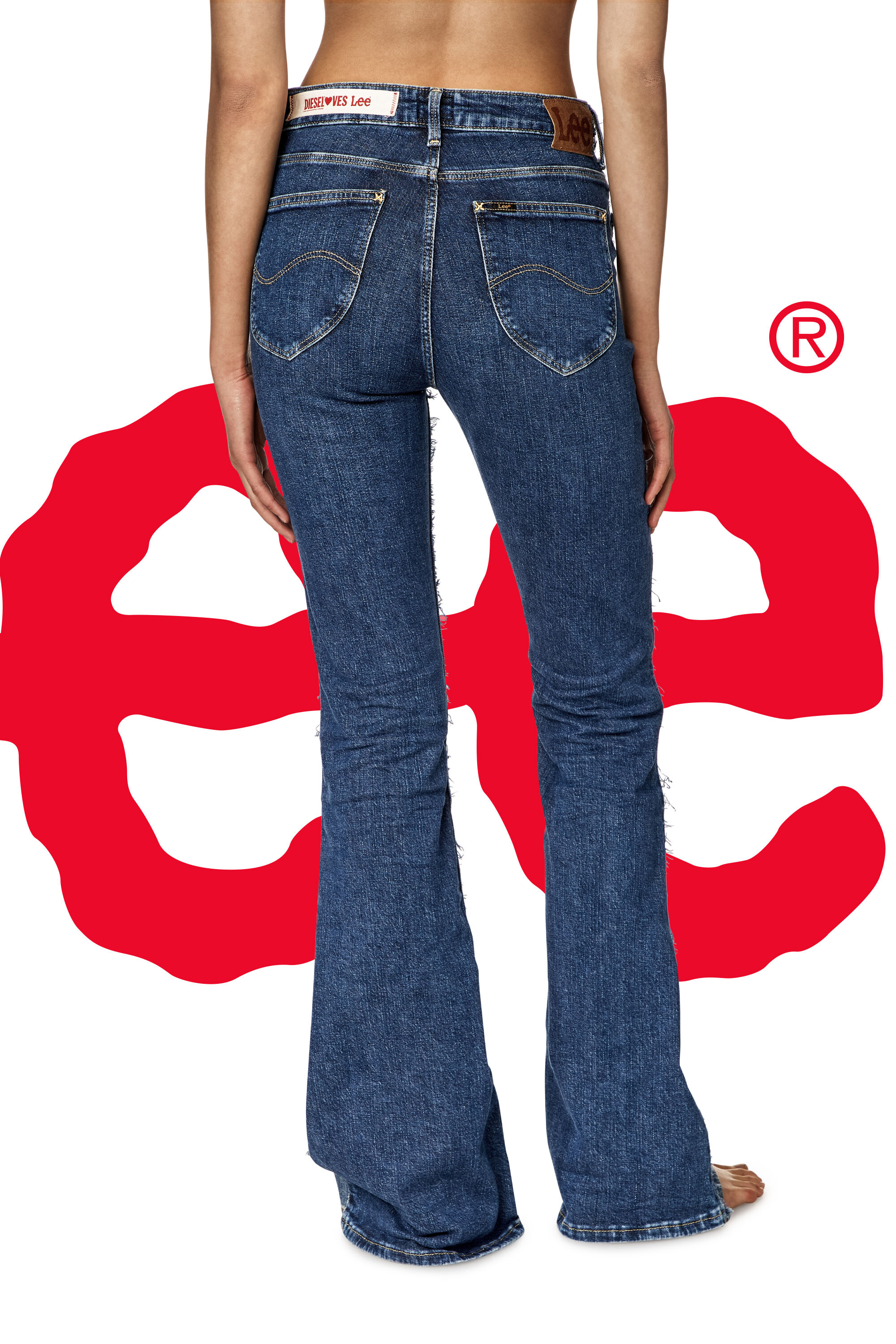 Diesel - Bootcut and Flare Jeans Dieseloves 01 09K46, Medium blue - Image 6