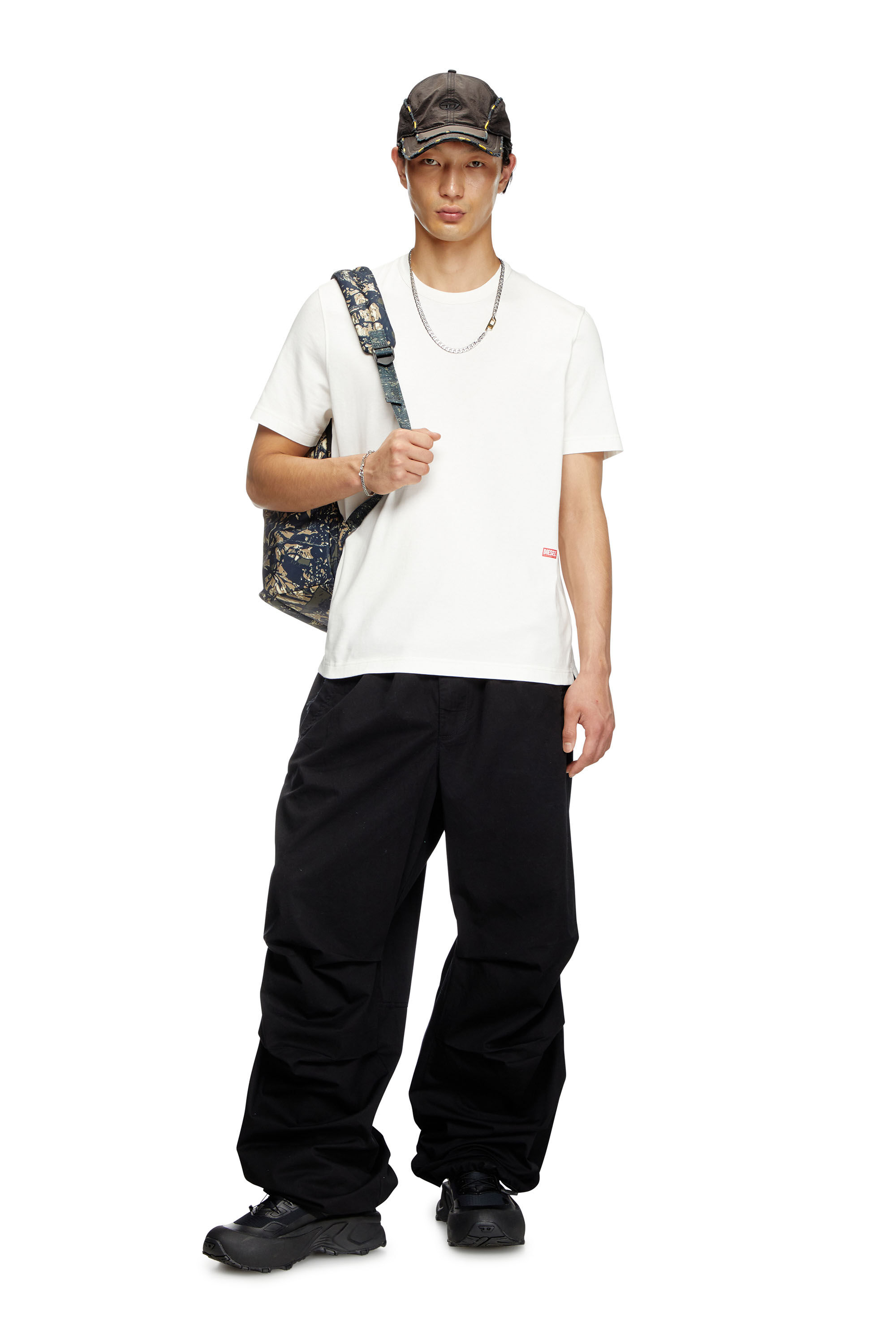 Diesel - T-ADJUST-SLITS-R13, Man's T-shirt with runway set print in White - 1