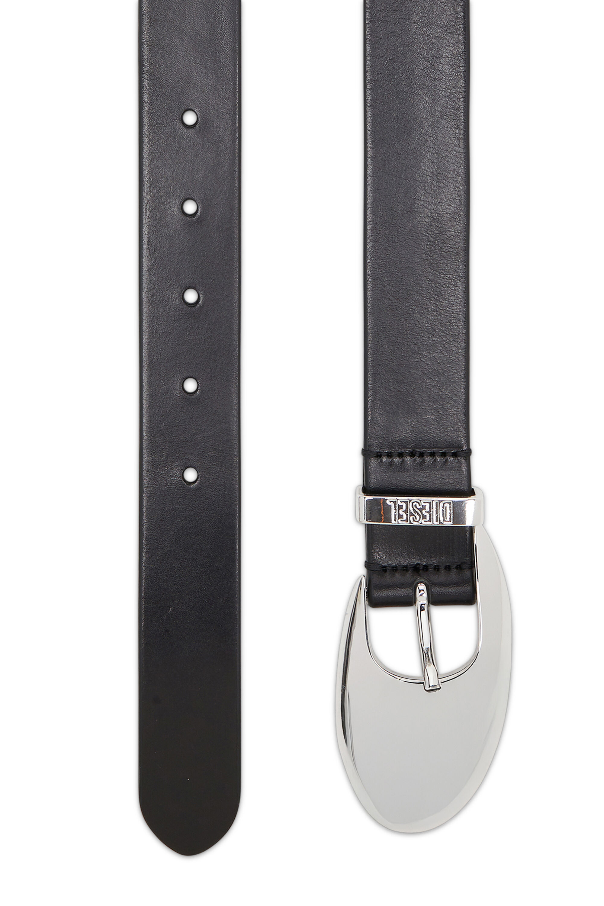 Diesel - B-ROP 30, Woman's 3cm belt in pull-up leather in Black - 2