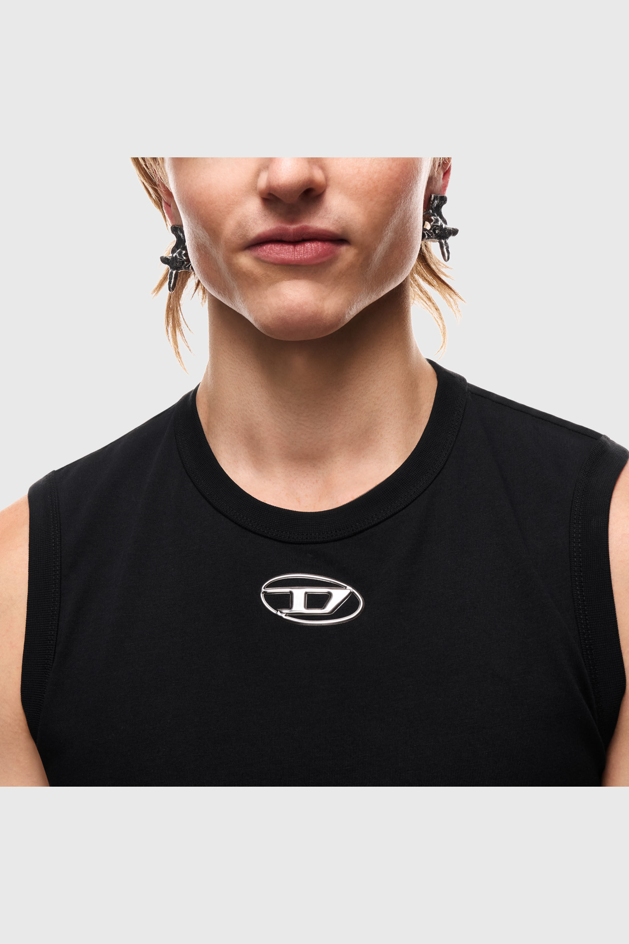 Diesel - DX1710040 JEWELLERY, Unisex's Silver-tone stud earrings in Dark grey - 5