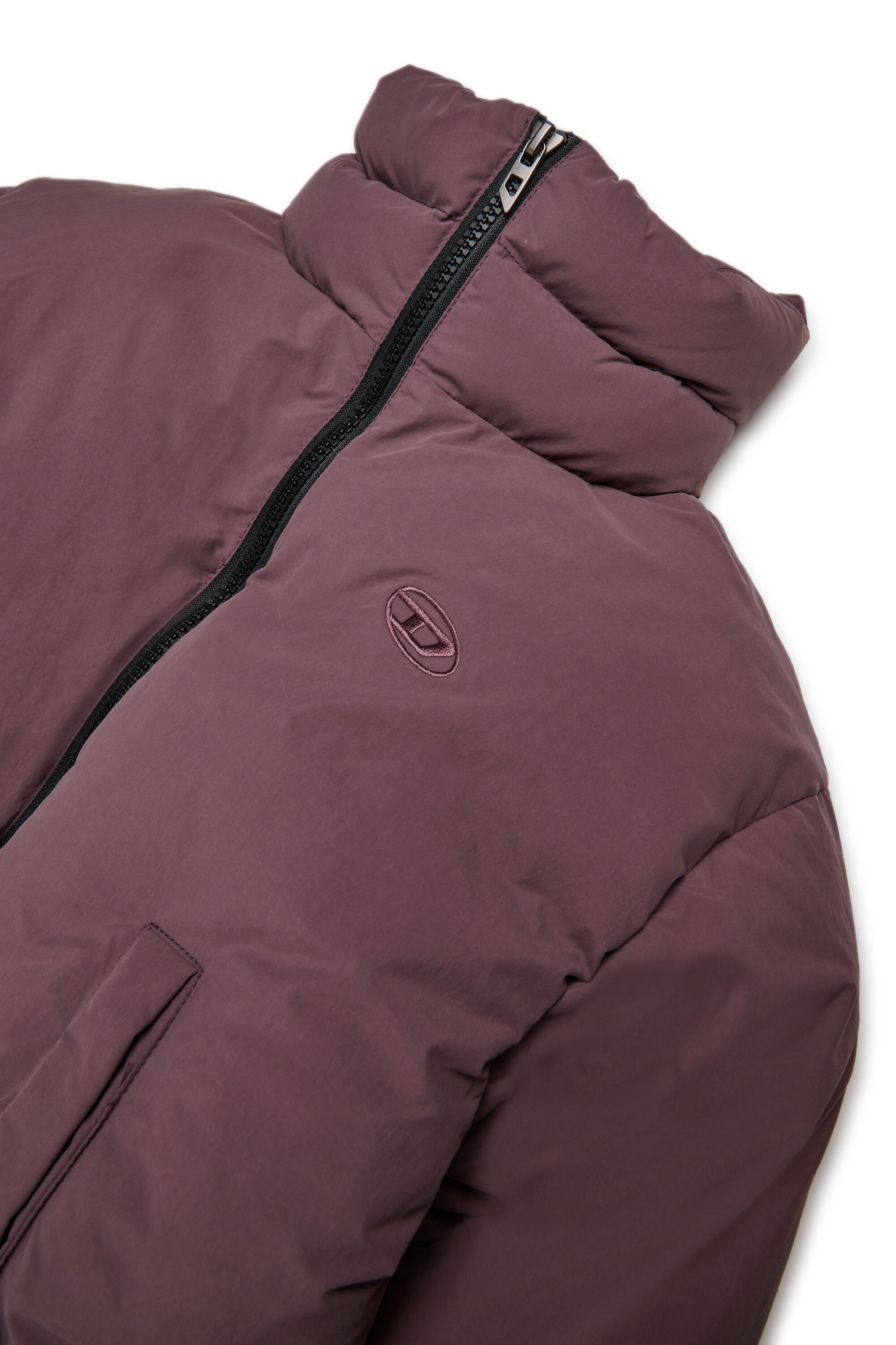 Diesel - JWRAVYS, Woman's Padded nylon jacket with zipper in Dark Violet - 3