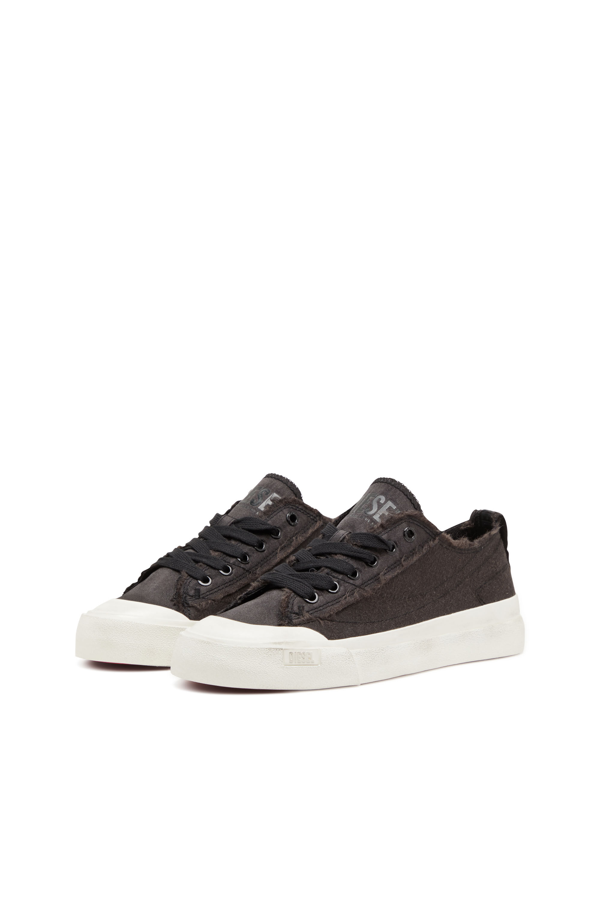 Diesel - S-ATHOS LOW W, Woman's S-Athos Low-Sneakers in distressed satin in Black - 8