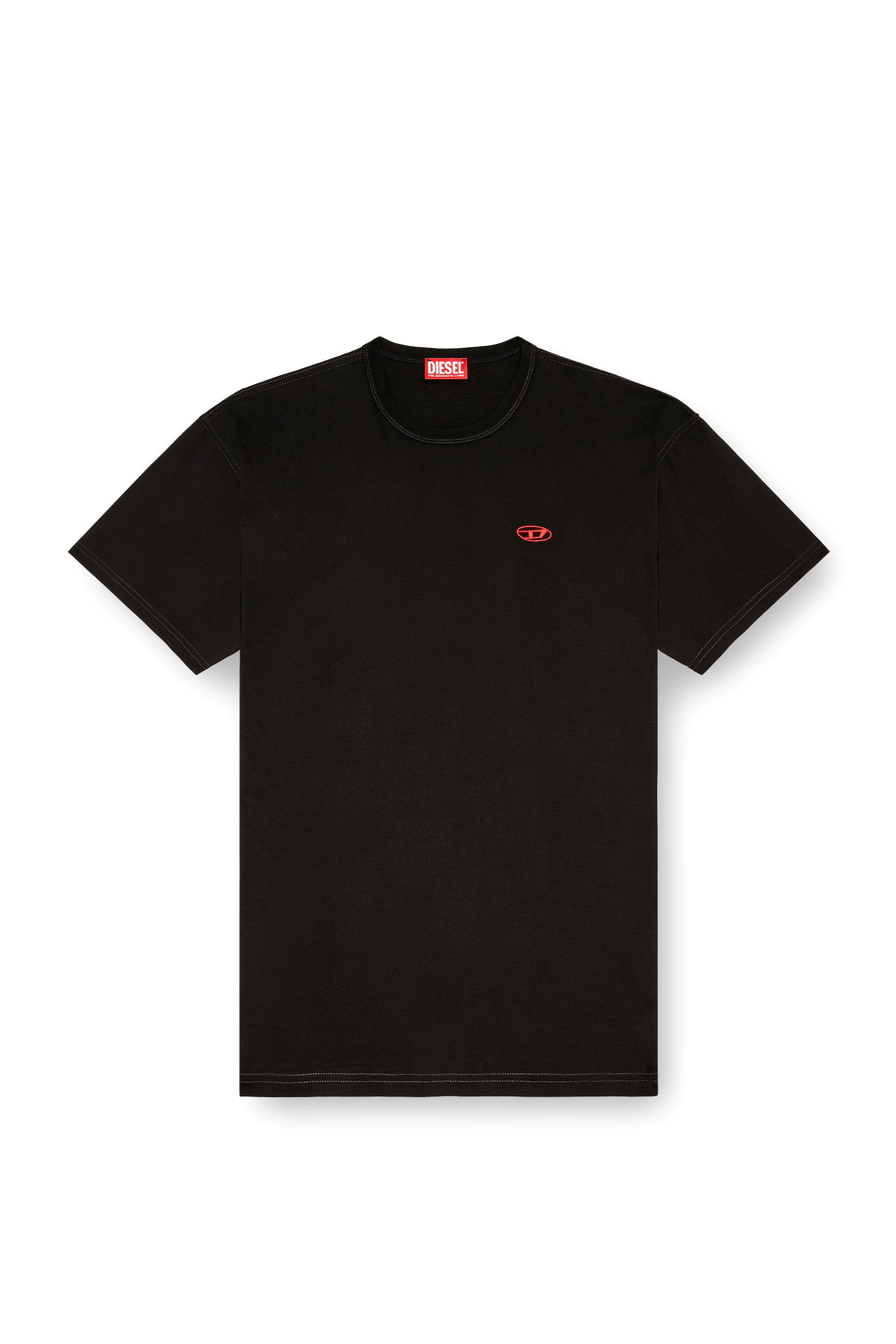 Diesel - T-BOXT-K18, Man T-shirt with Oval D print and embroidery in Black - Image 2