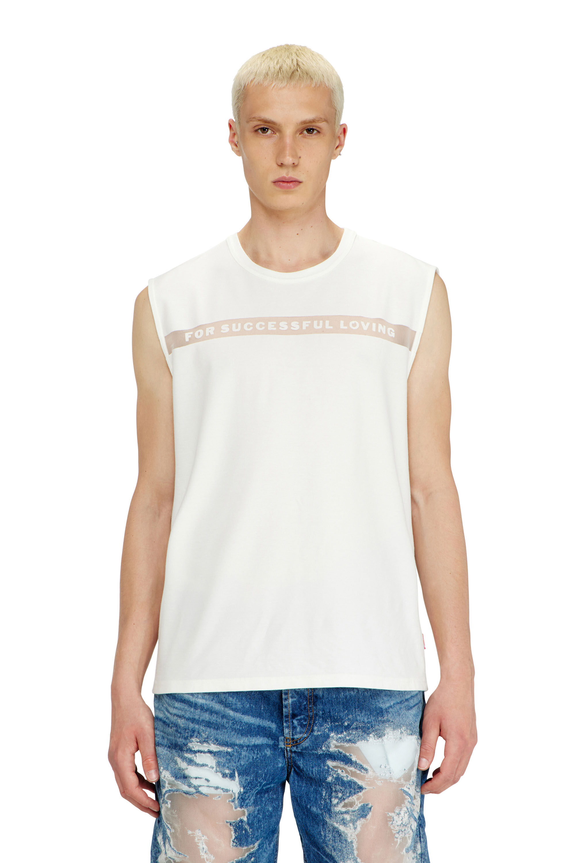Diesel - PR-T-NORM-BISC-MATI-R, Unisex's Tank top with For Successful Loving logo in White - 3