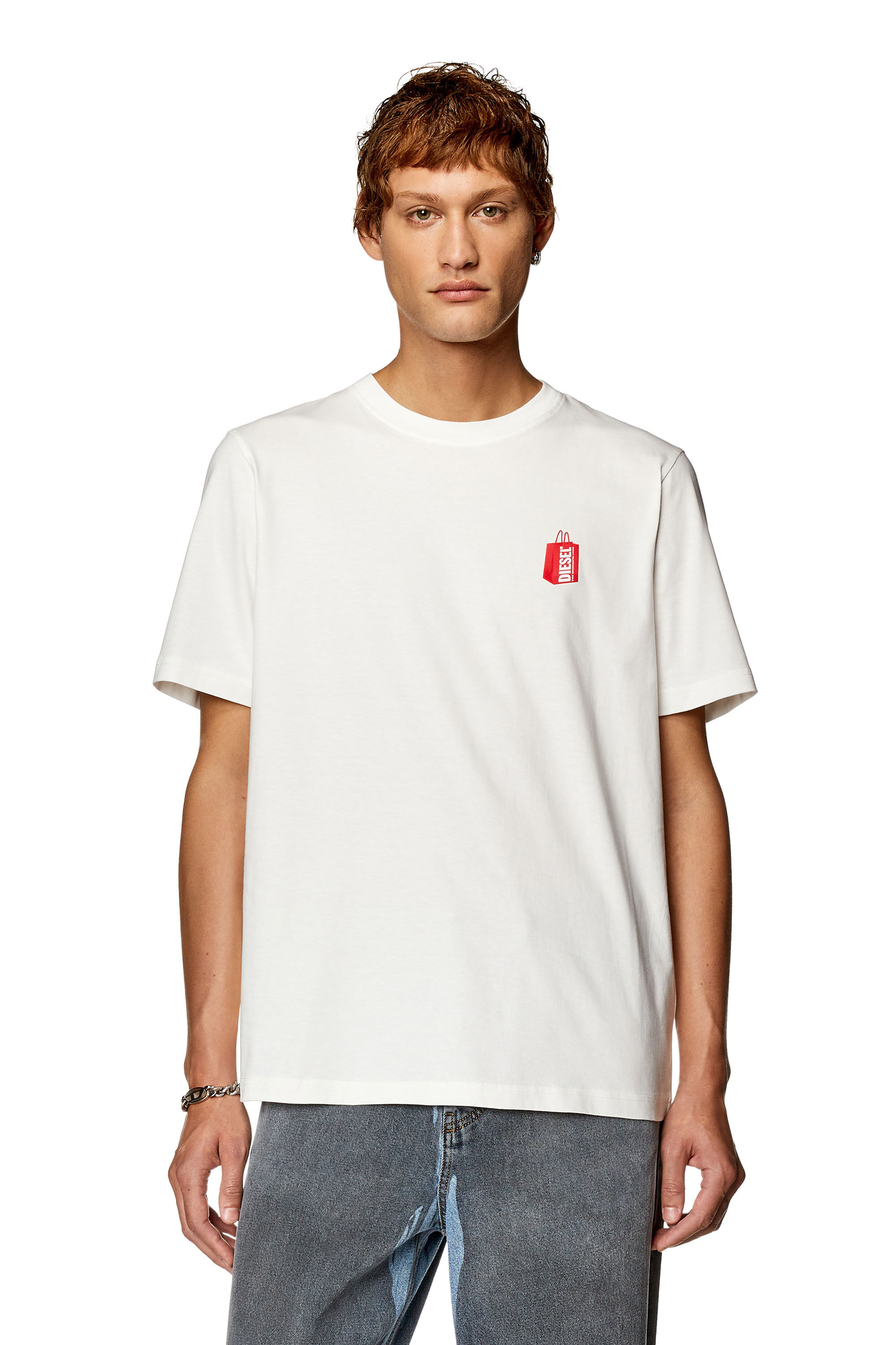 Diesel - T-JUST-N18, Man T-shirt with Diesel bag print in White - Image 3