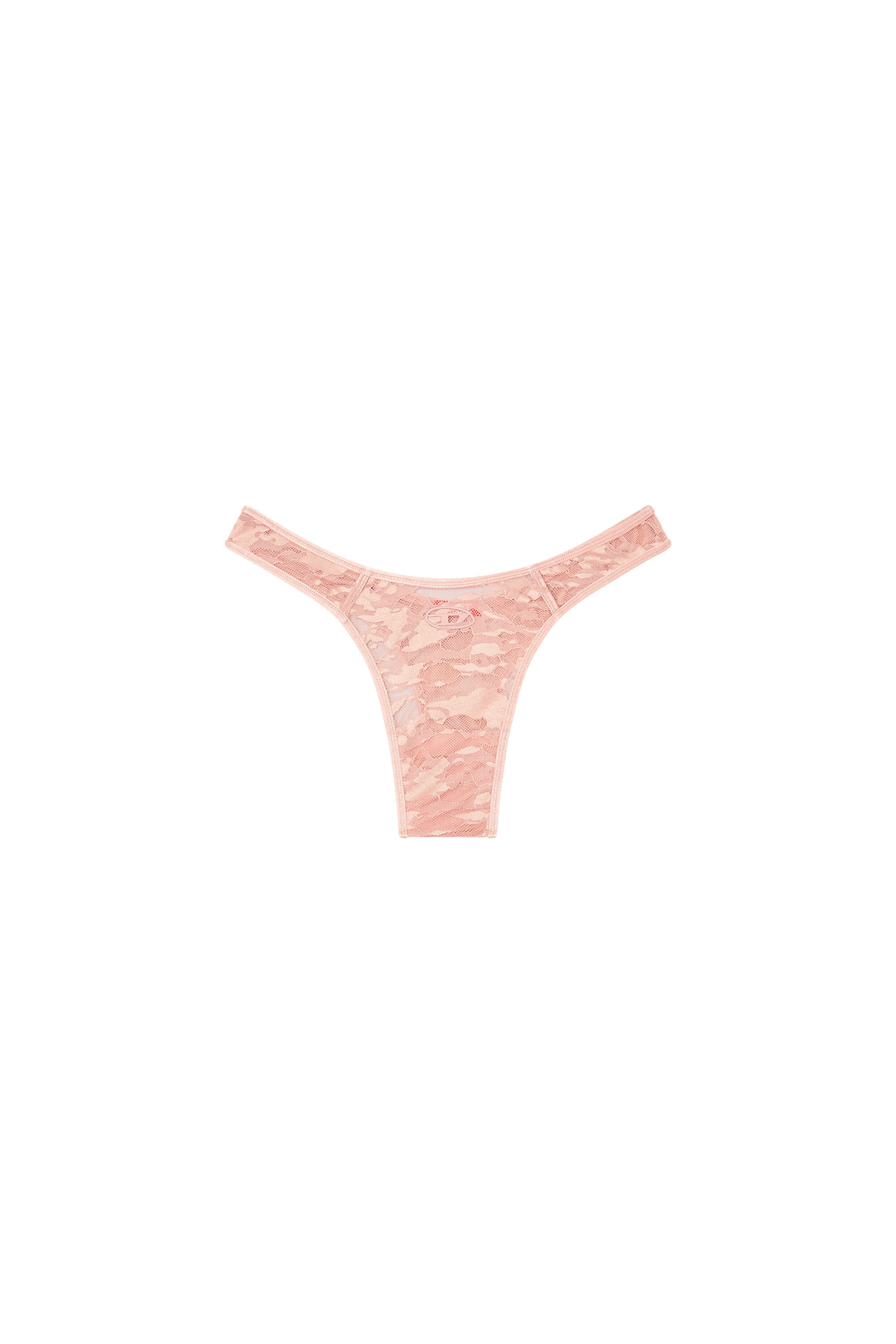 Diesel - MICRO-PUNCHY-UTLT, Woman's Thong in nylon lace with Oval D in Pink - 2