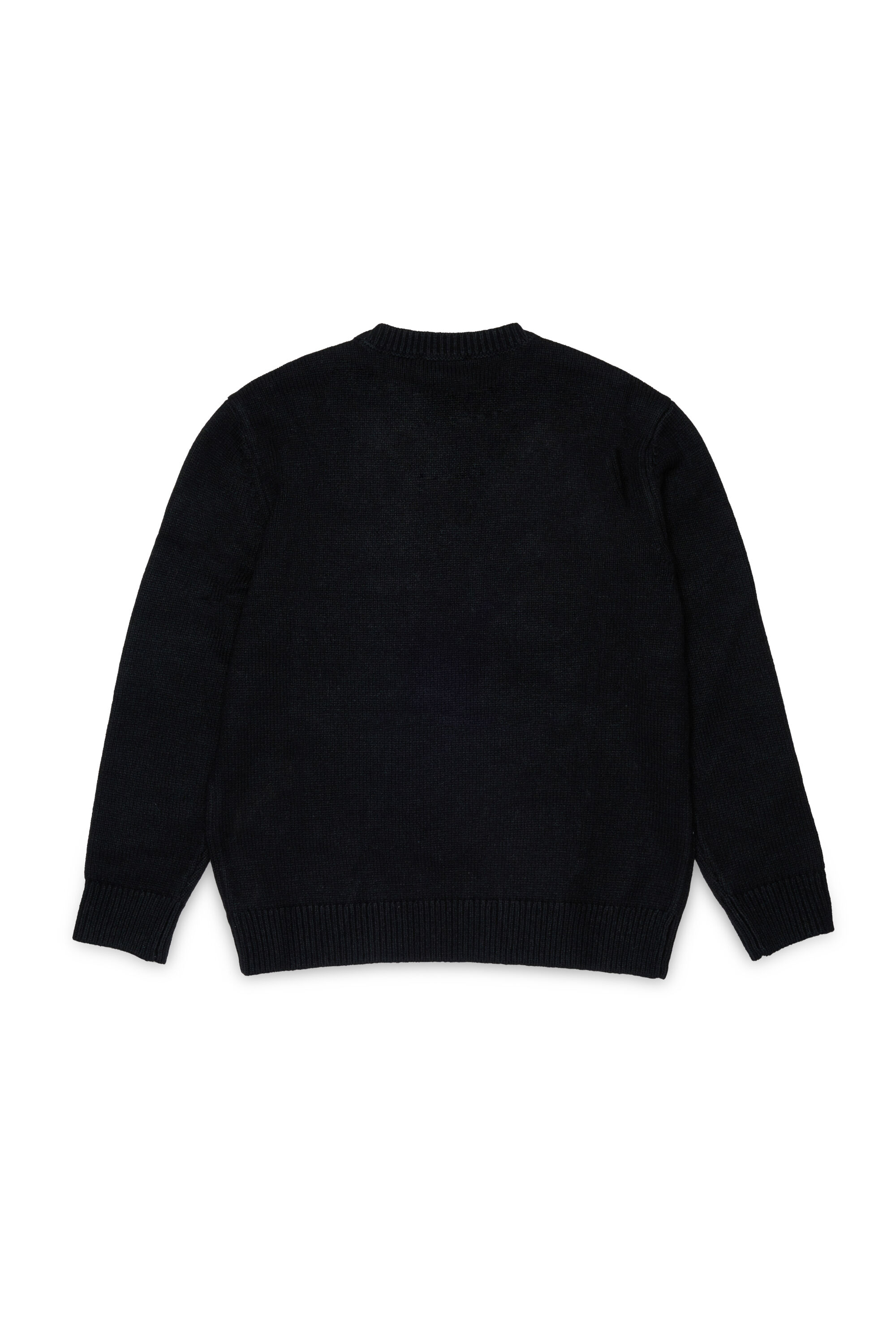 Diesel - KLEDI OVER, Man's Crewneck wool blend sweater with print in Black - 2