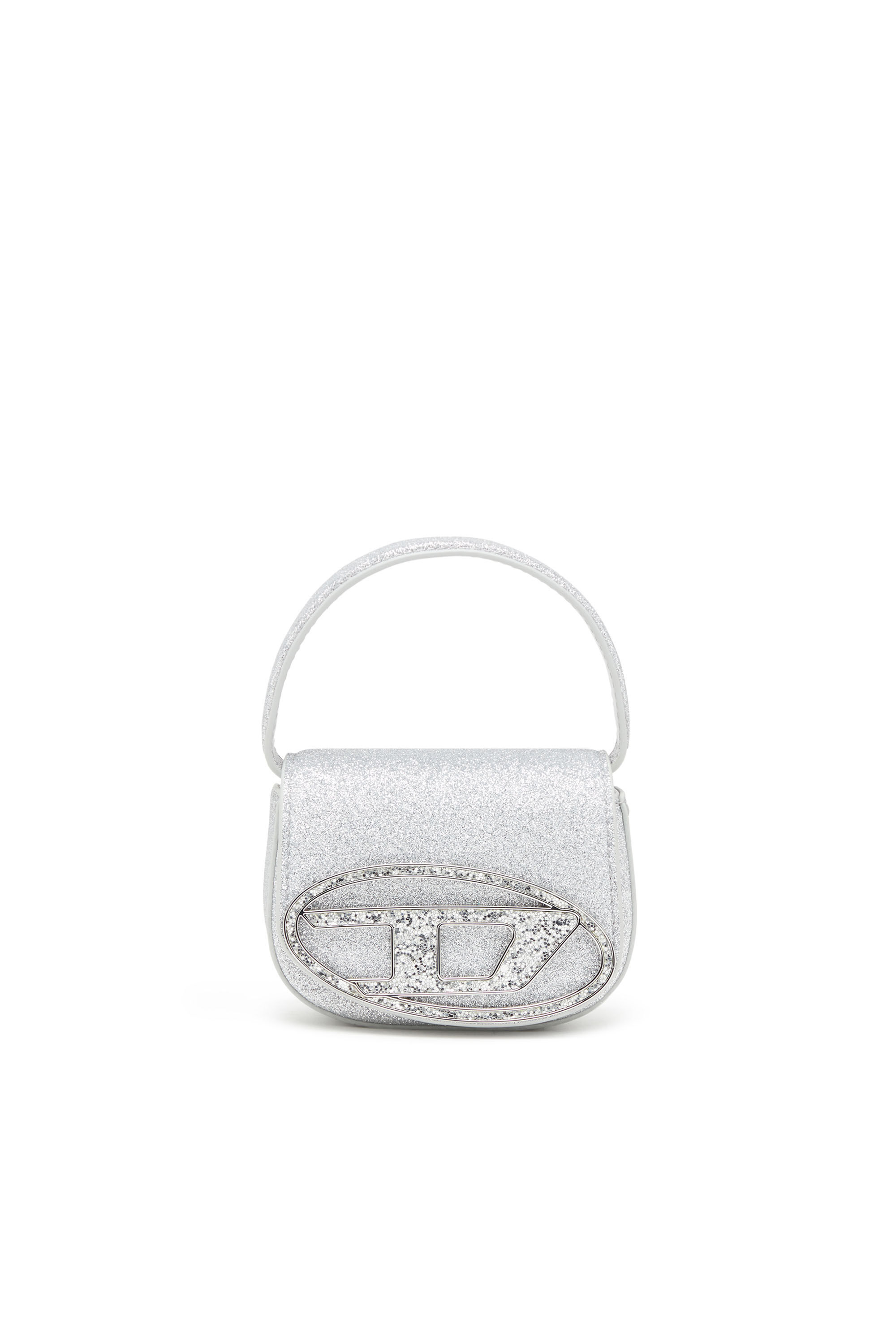 Diesel - 1DR XS, Woman 1DR XS-Iconic mini bag in glitter fabric in Silver - Image 1