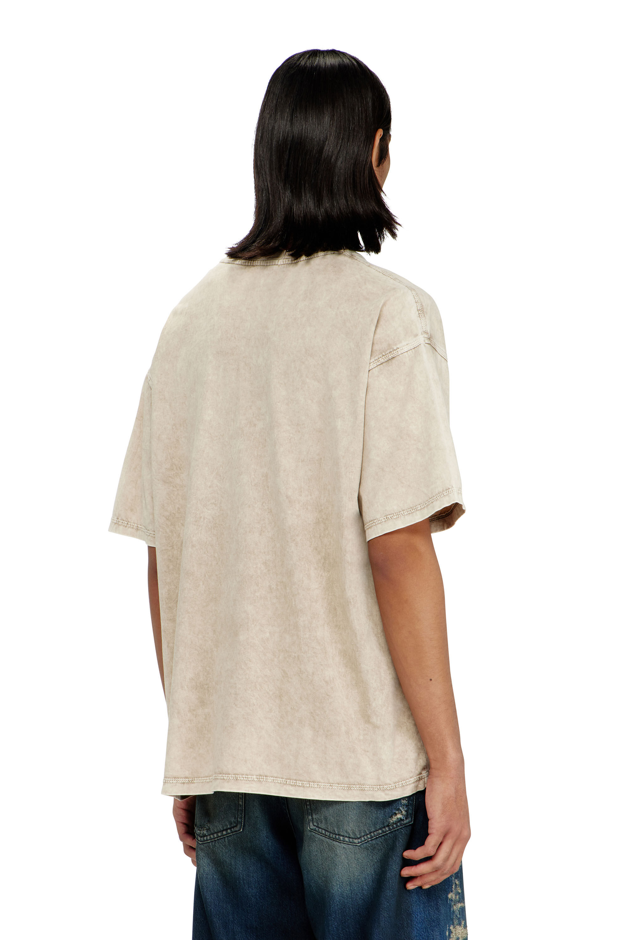 Diesel - T-BOXT-AA14, Man's Cotton T-shirt with treated effect in Beige - 4