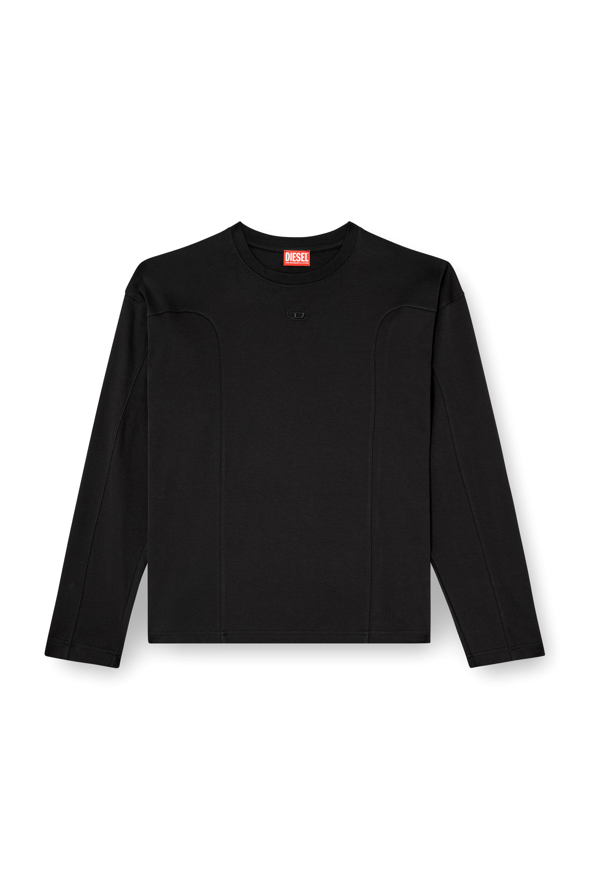 Diesel - T-BOXT-LS-INT, Man's Long-sleeve T-shirt with panels in Black - 2