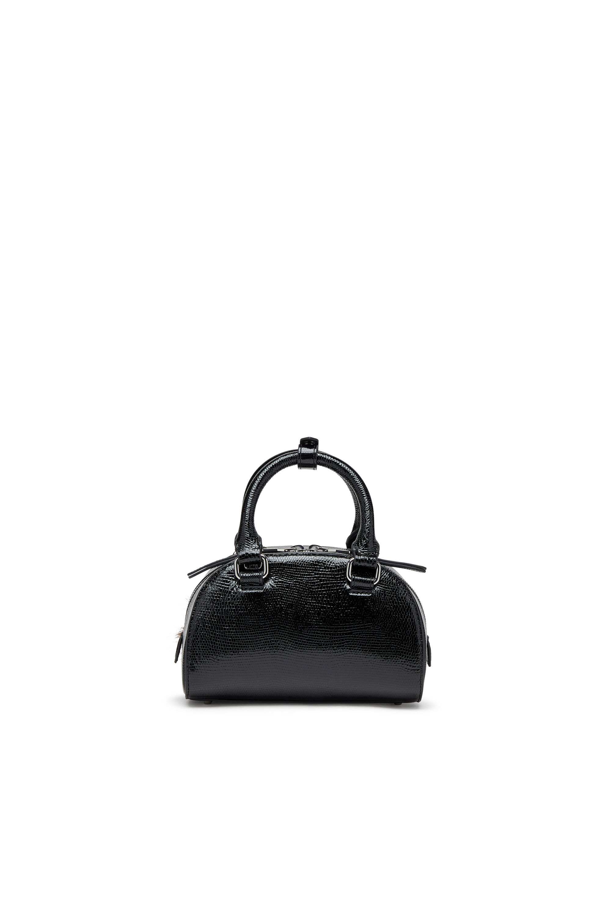 Diesel - 1DR DOME CROSSBODY, Woman's 1DR Dome-Mini bowling bag in embossed leather in Black - 2