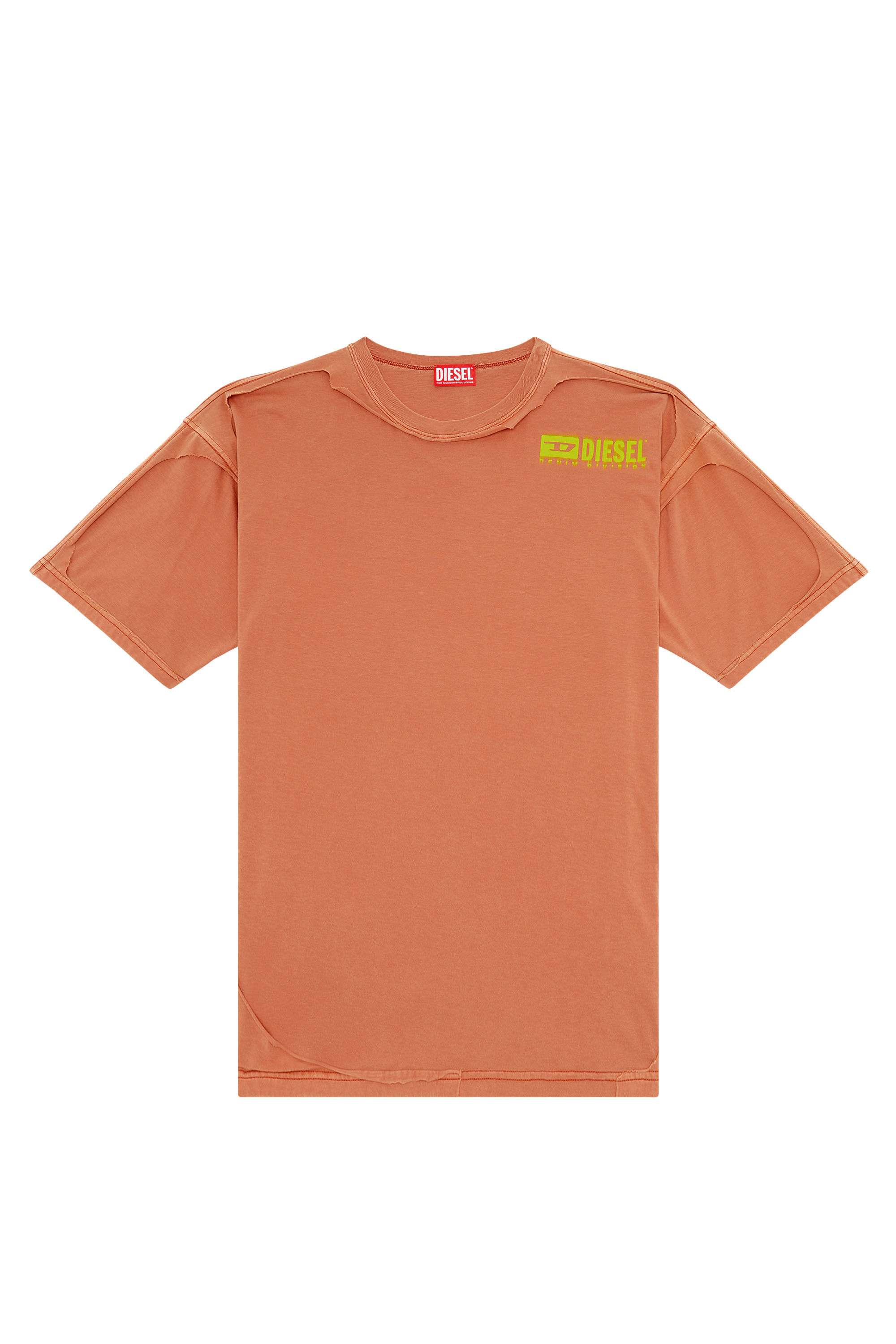 Diesel - T-BOXT-DBL, Man T-shirt with destroyed peel-off effect in Orange - Image 2
