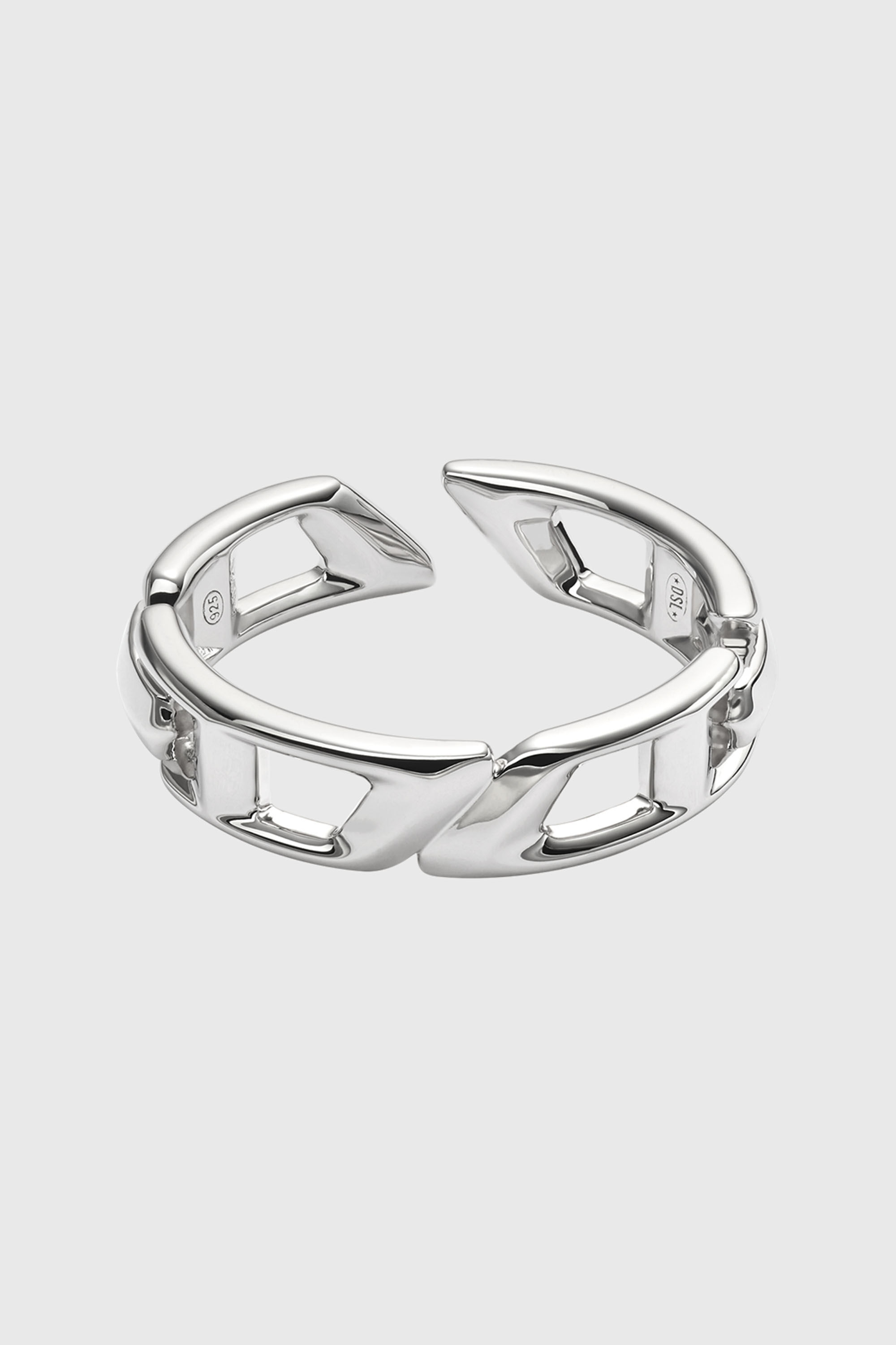 Diesel - DL1349040 STERLING SILVER JEWEL, Unisex's D Logo Sterling Silver Band Ring in Silver - 2
