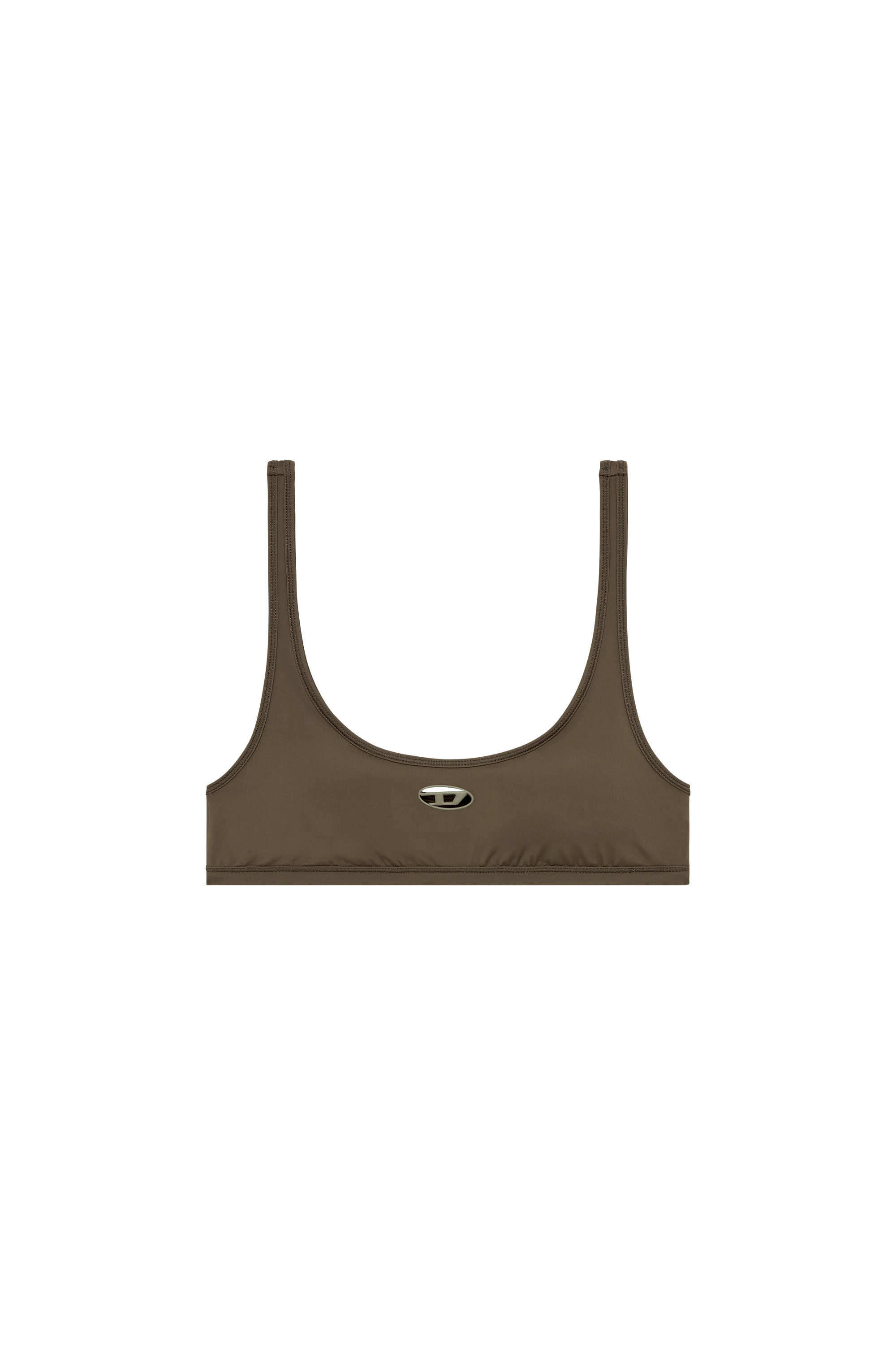 Diesel - CHELSEA-UTLT, Woman's Sports bra with cut-out logo in Brown - 2