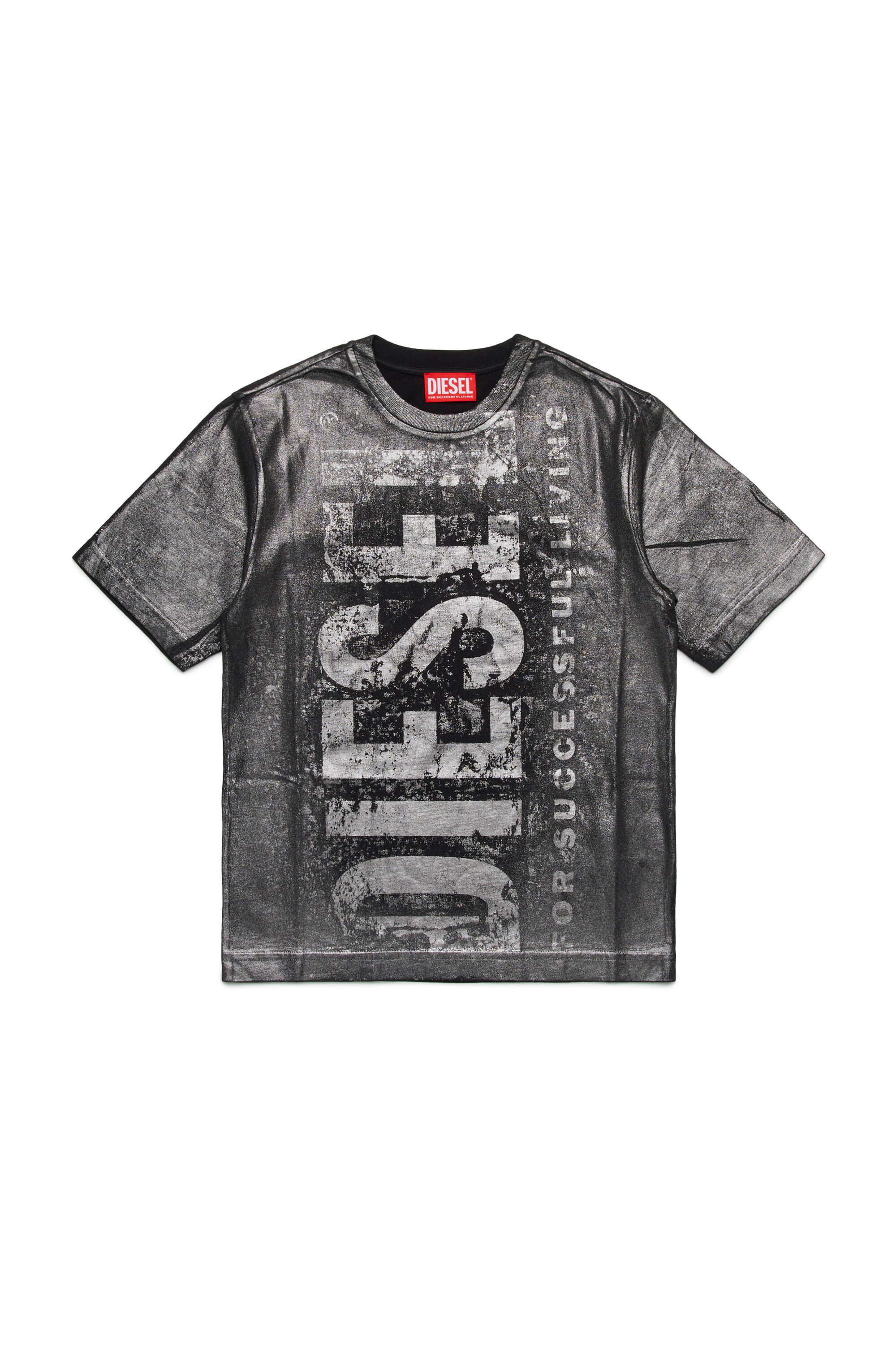 Diesel - TBOXTQ23 OVER, Man's Cotton t-shirt with logo print in Black - 1
