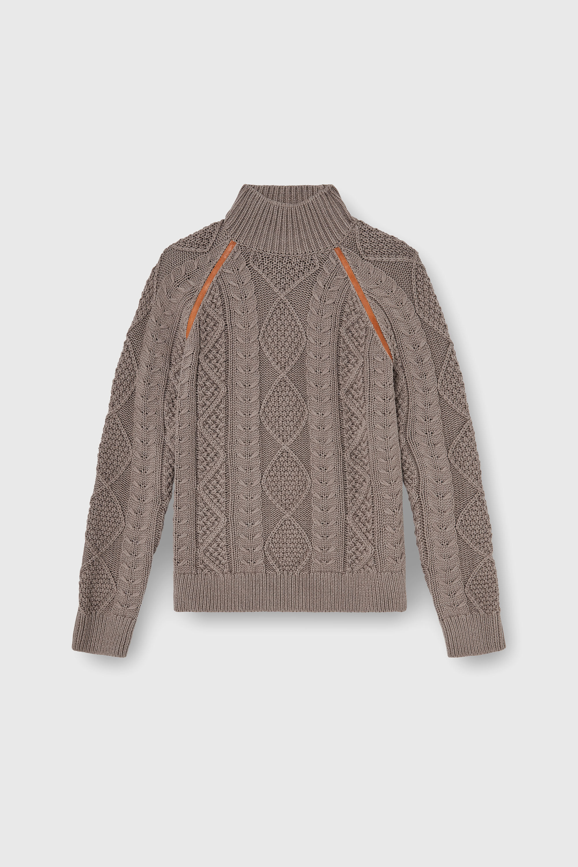 Diesel - K-INOME, Man's Turtleneck jumper in cable knit in Grey - 2