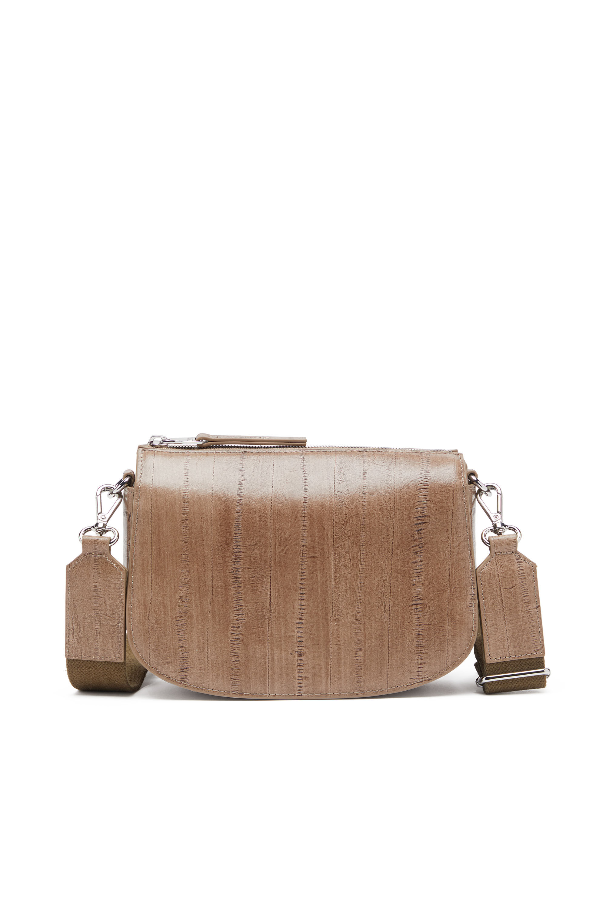 Diesel - 1DR CAMERA BAG, Unisex's 1DR-Camera bag in eel-effect leather in Light Brown - 3