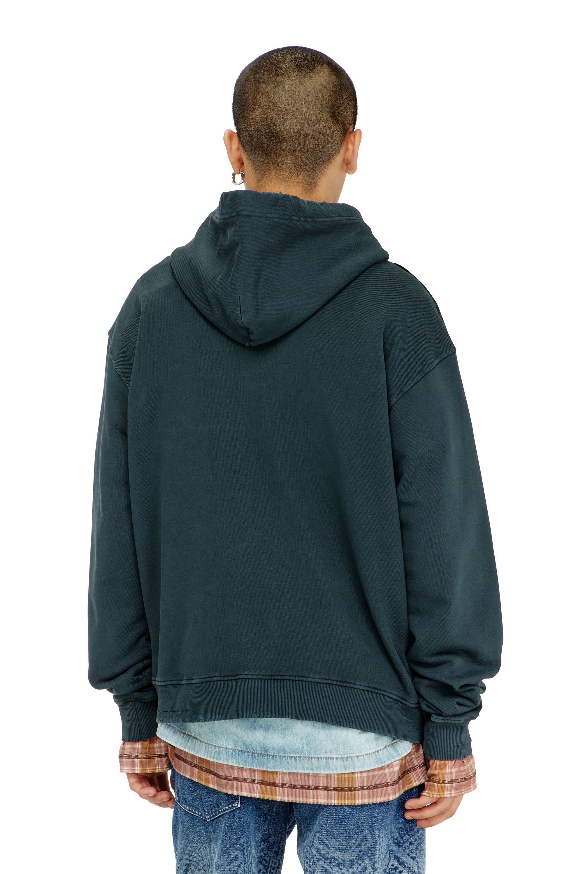 Diesel - S-NORM-HOOD-CRYSTALS, Man's Hoodie with rips and crystal details in null - 3