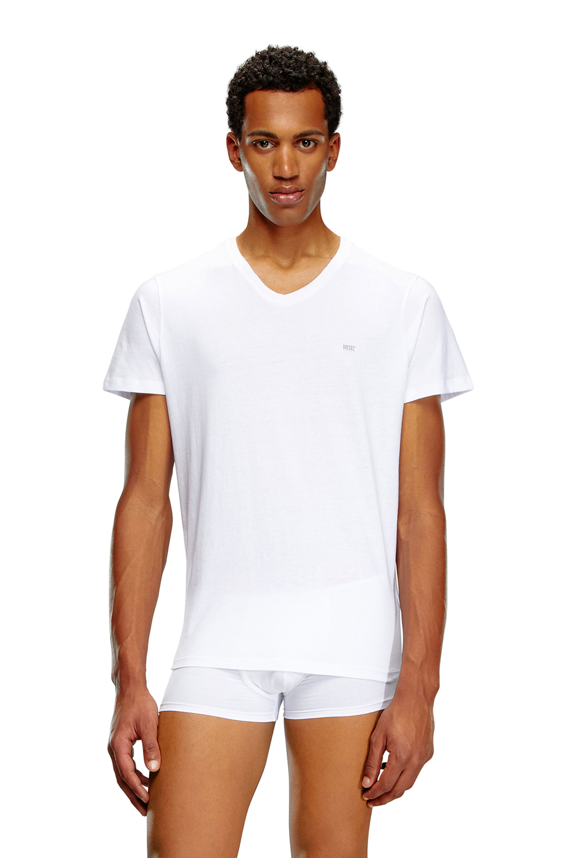 Diesel - UMTEE-MICHAEL3PACK, Man Three-pack of V-neck T-shirts in White - Image 3