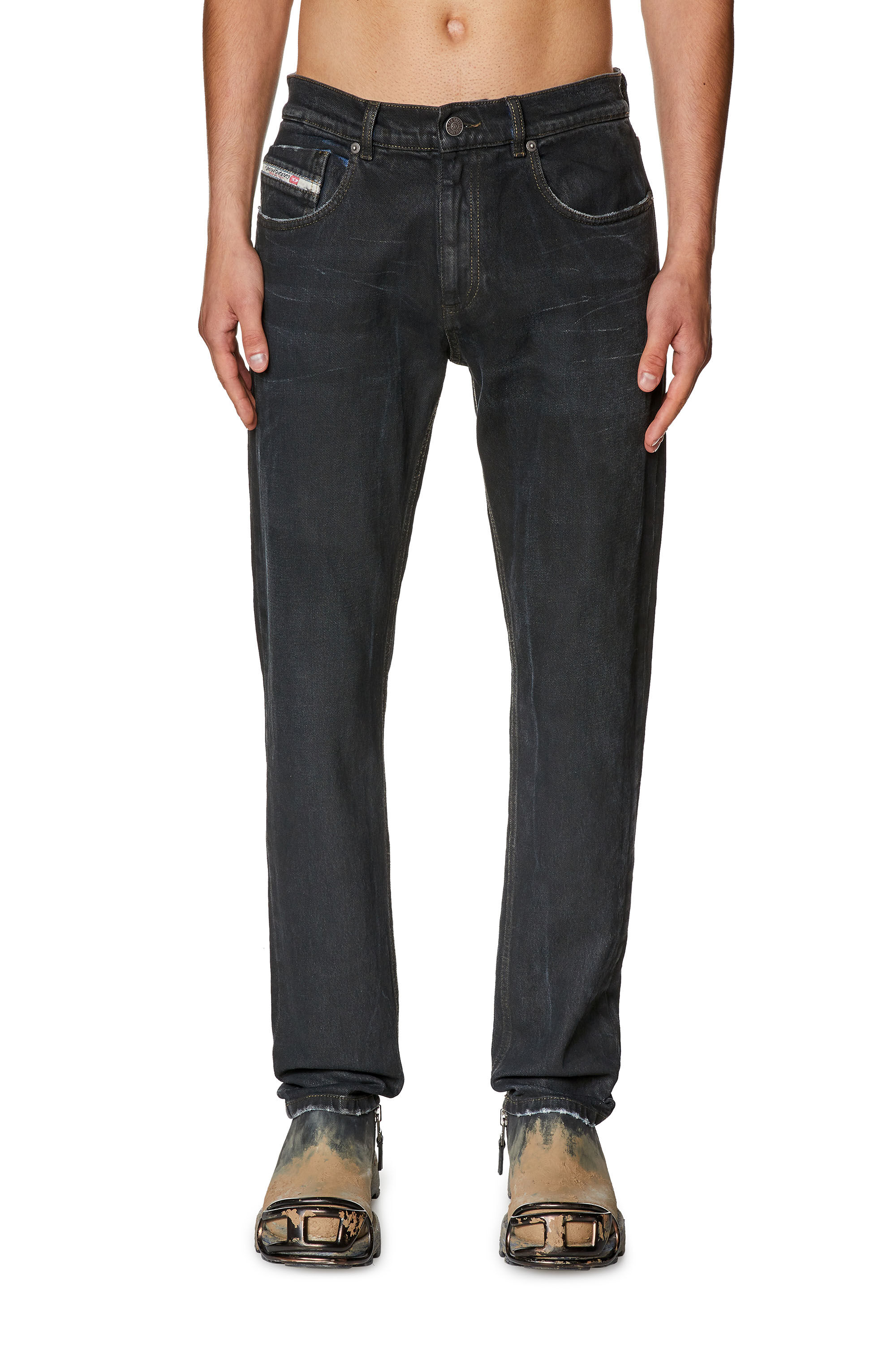 Diesel - Slim Jeans 2019 D-Strukt 0HJAU, Black/Dark grey - Image 3