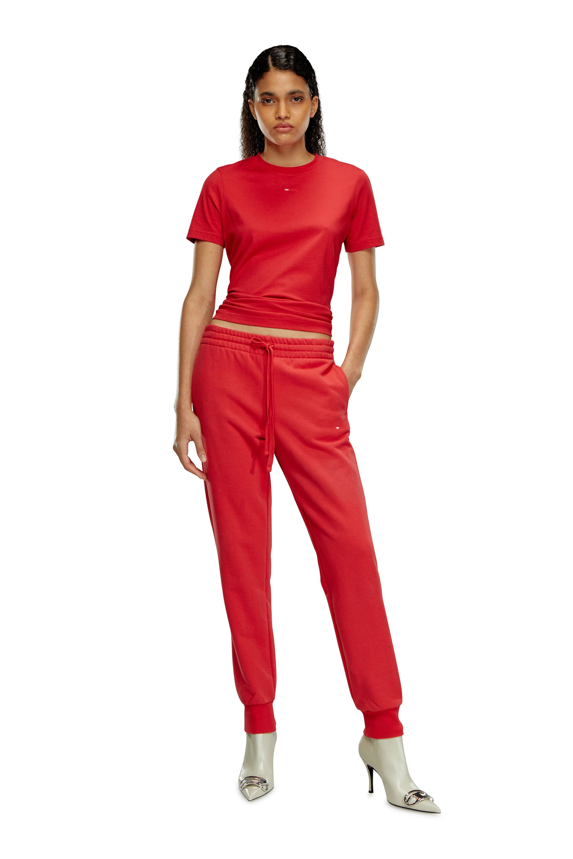 Diesel - P-JAMY-MICRODIV, Woman Sweatpants with micro logo embroidery in Red - Image 1