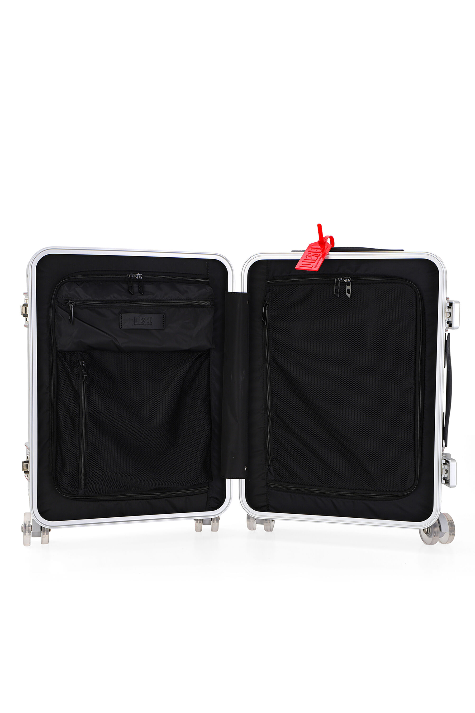 Diesel - DIESEL PC STRONG IMAGE TROLLEY- DSL003, Unisex's Rugged carry‑on suitcase 20" in Silver - 4